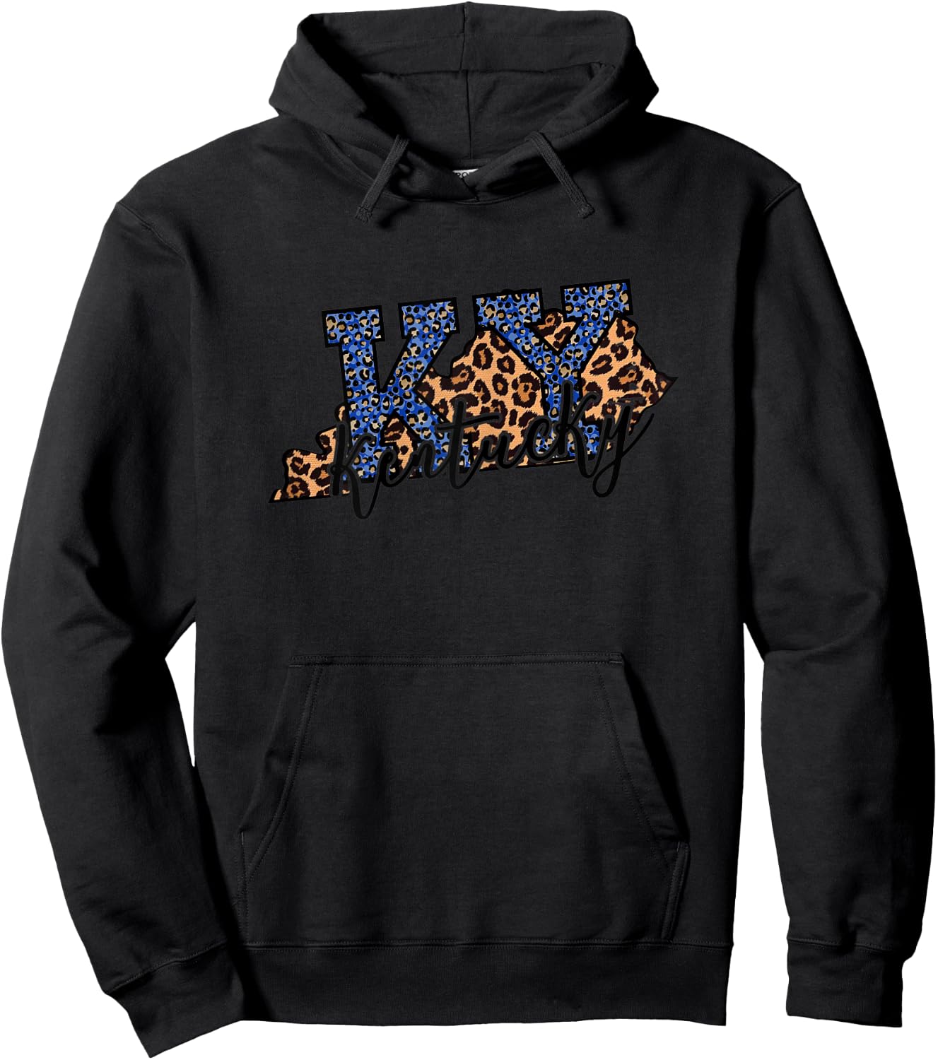 Kentucky Leopard Print KY Pride Kentucky Girl Cute State Hoodie - Hoodie | Black