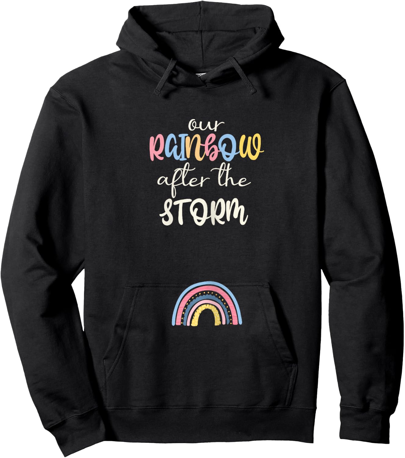 Rainbow After The Storm Pregnancy announcement Mom To Be Hoodie - Hoodie | Black