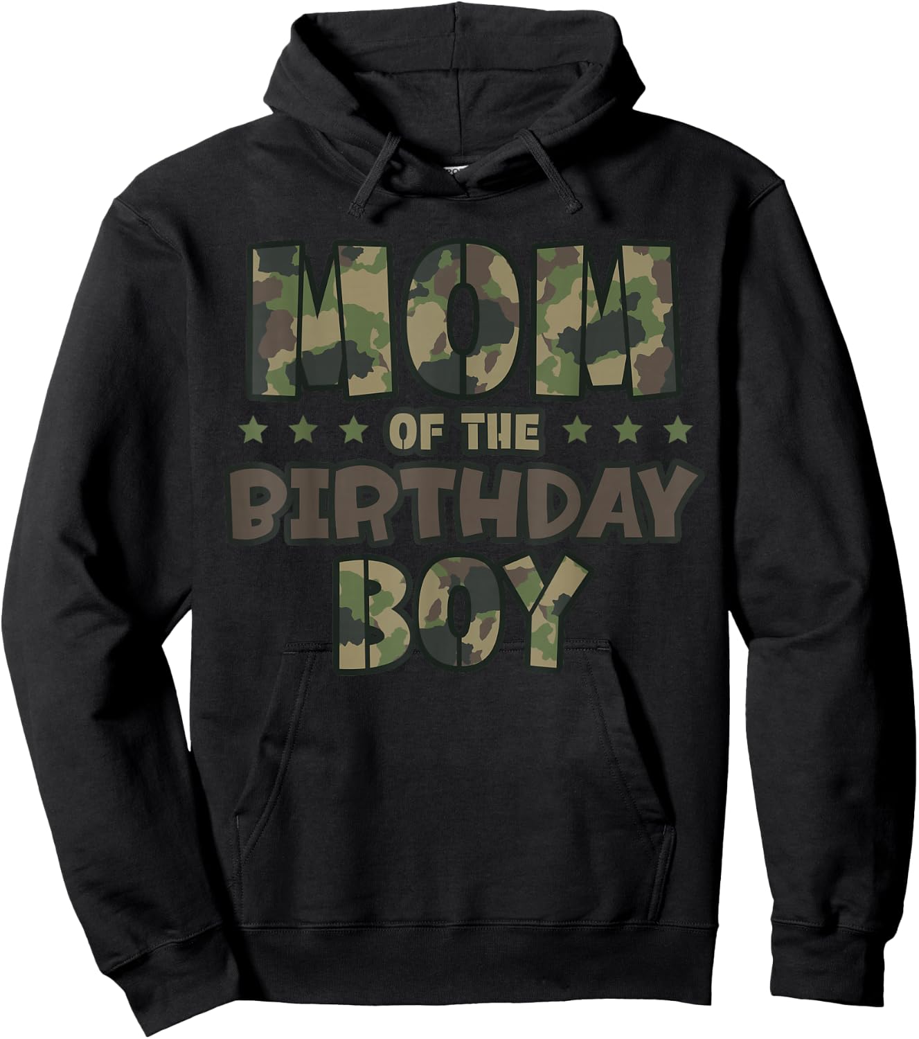 Mom of The Birthday Boy Camo Mother's Matching Family Party Hoodie - Hoodie | Black
