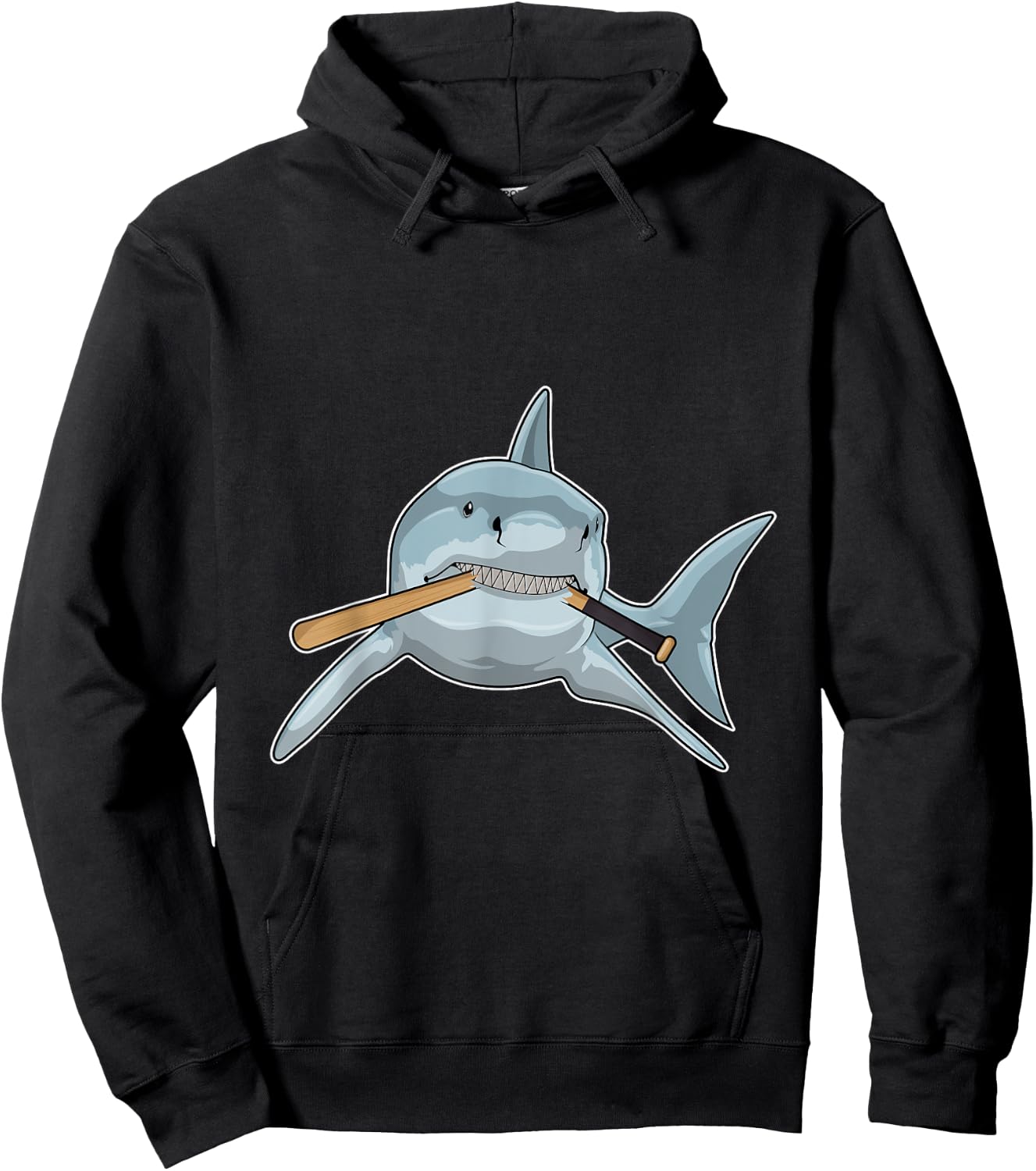 Shark Baseball Baseball bat Sports Hoodie - Hoodie | Black