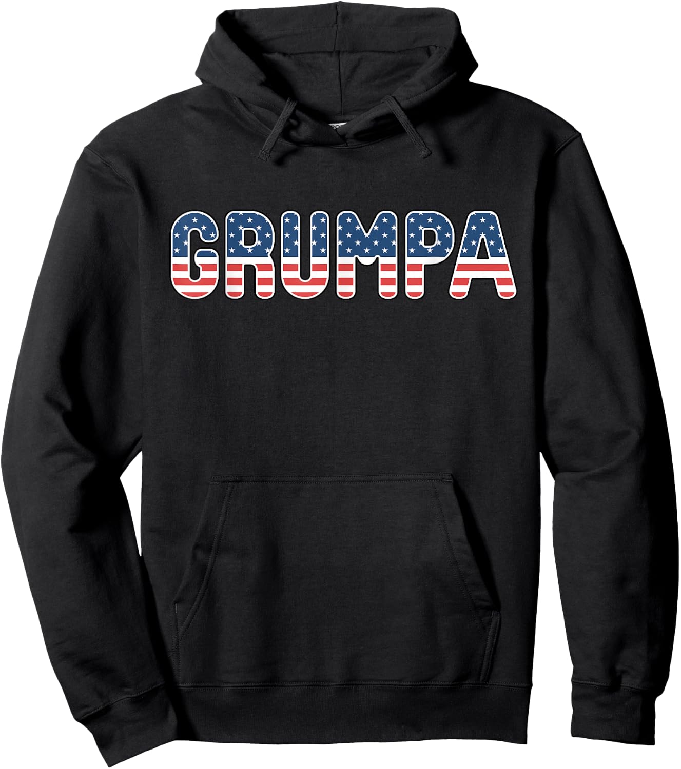 Grumpa American Flag Patriotic USA 4th of July Hoodie - Hoodie | Black
