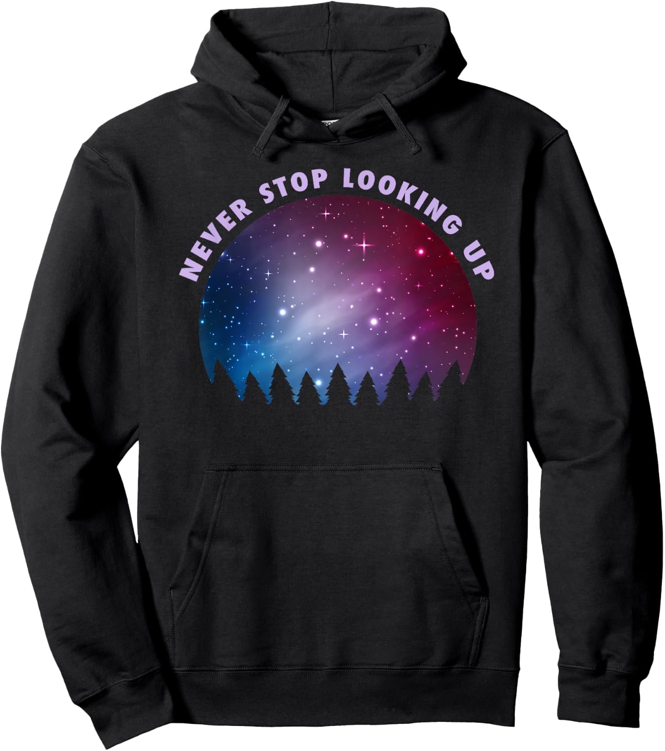 Never Stop Looking Up Sky Stars Astrology Hoodie - Hoodie | Black
