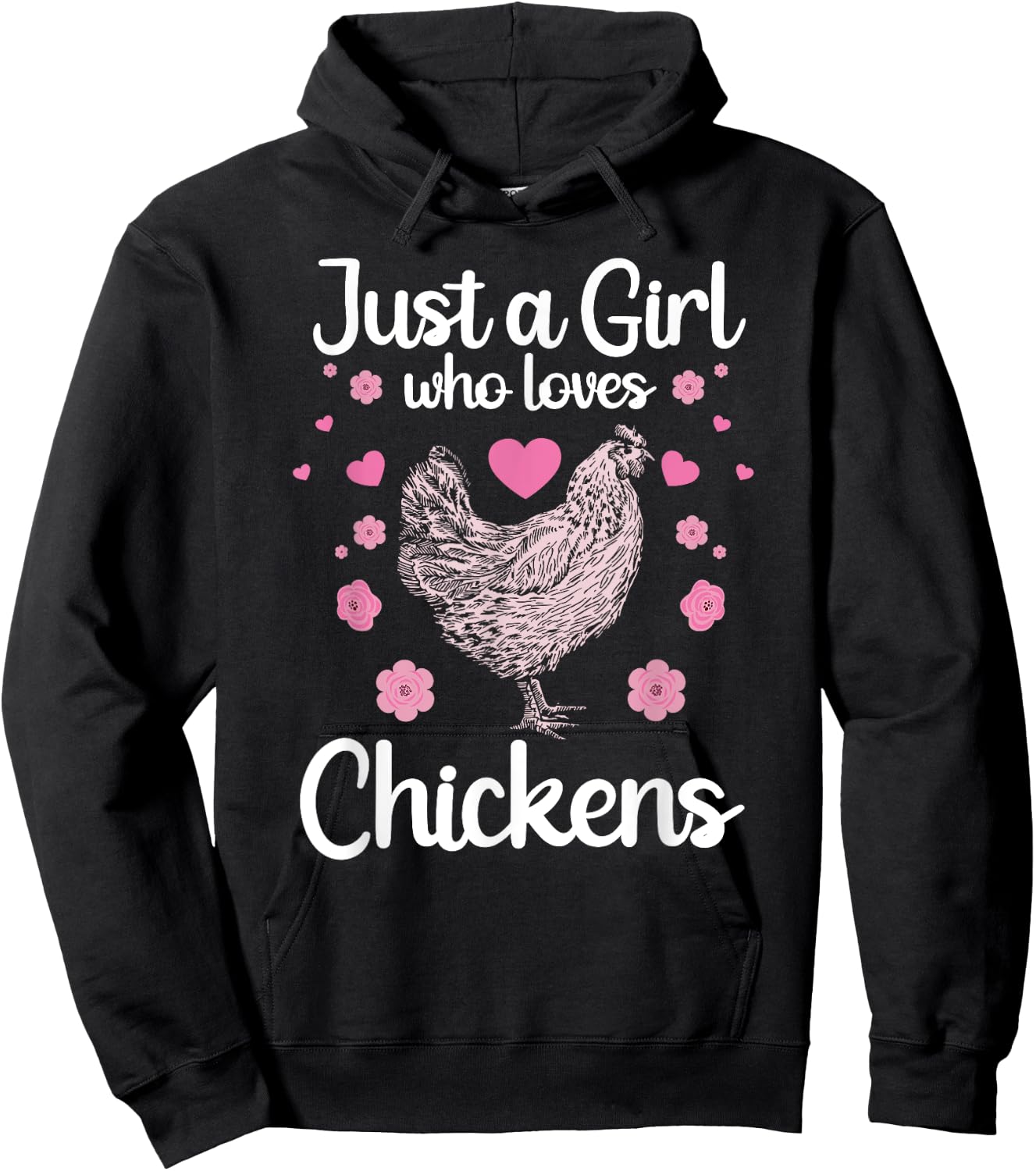 Funny Girl Chicken Design For Kids Women Mom Chicken Lover Hoodie - Hoodie | Black