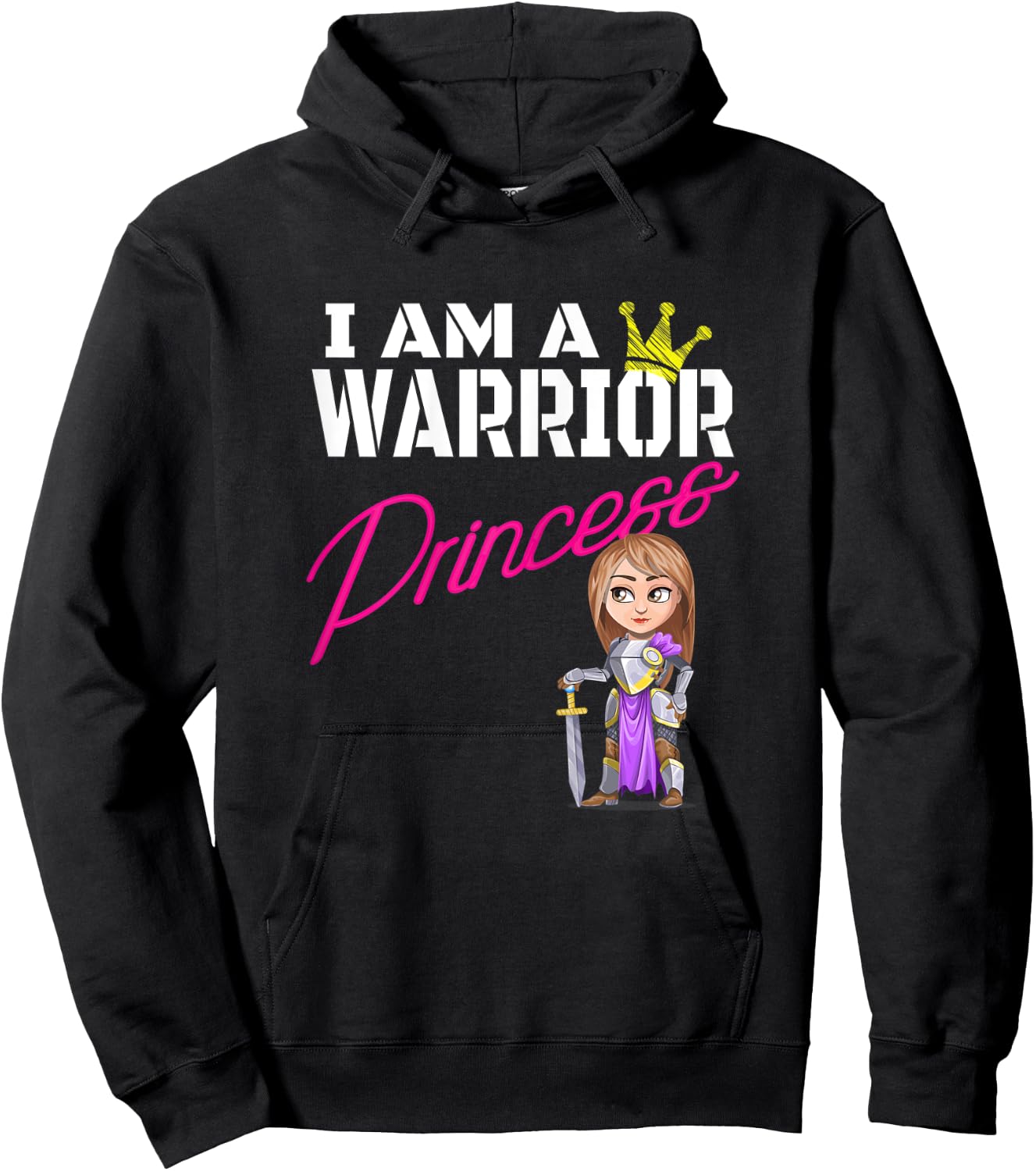 I'm a Warrior Princess Brunette for Strong Women Inspiration Hoodie - Hoodie | Black