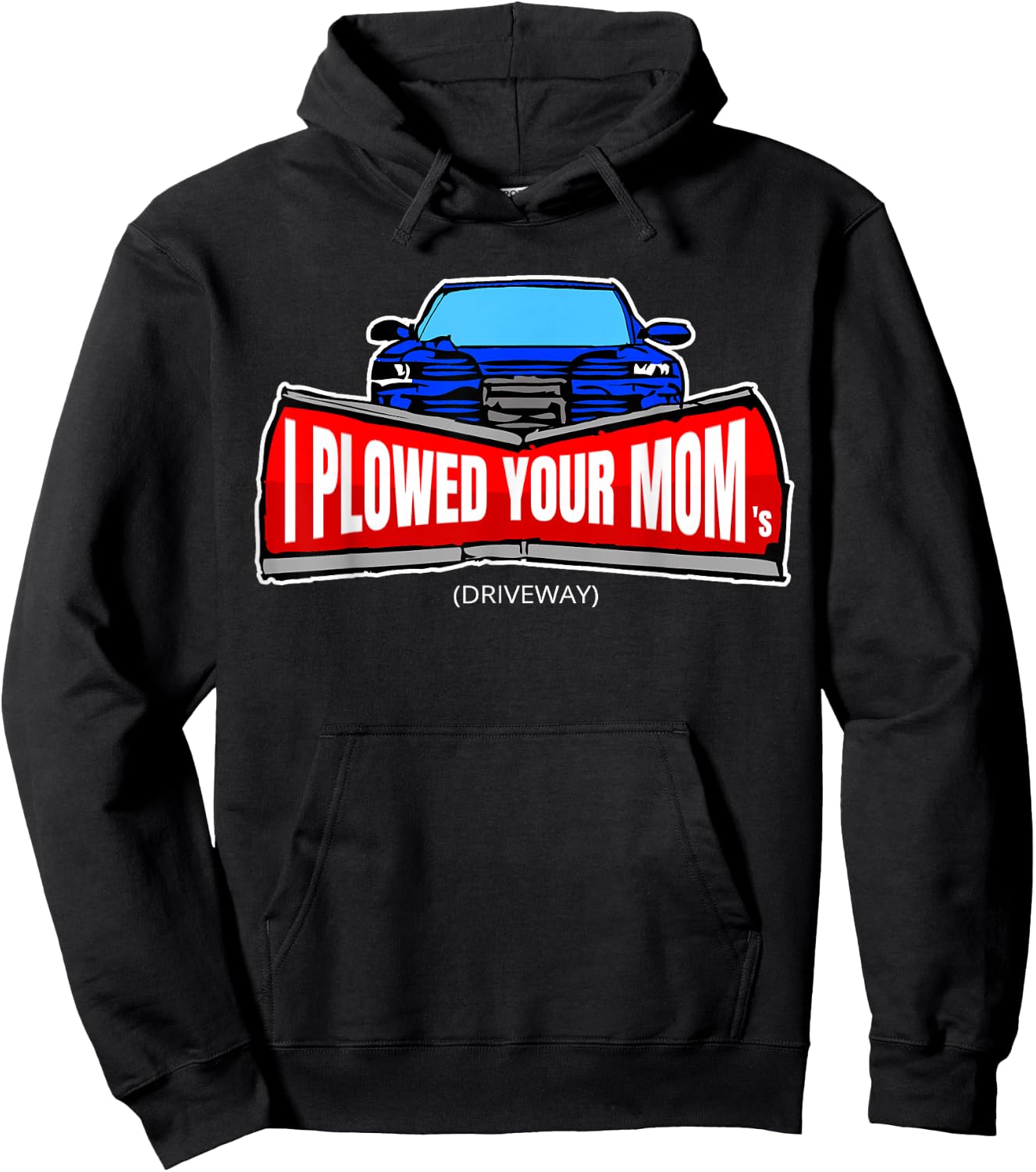 Men's Funny Snow Plow Truck Shirt Hoodie - Hoodie | Black