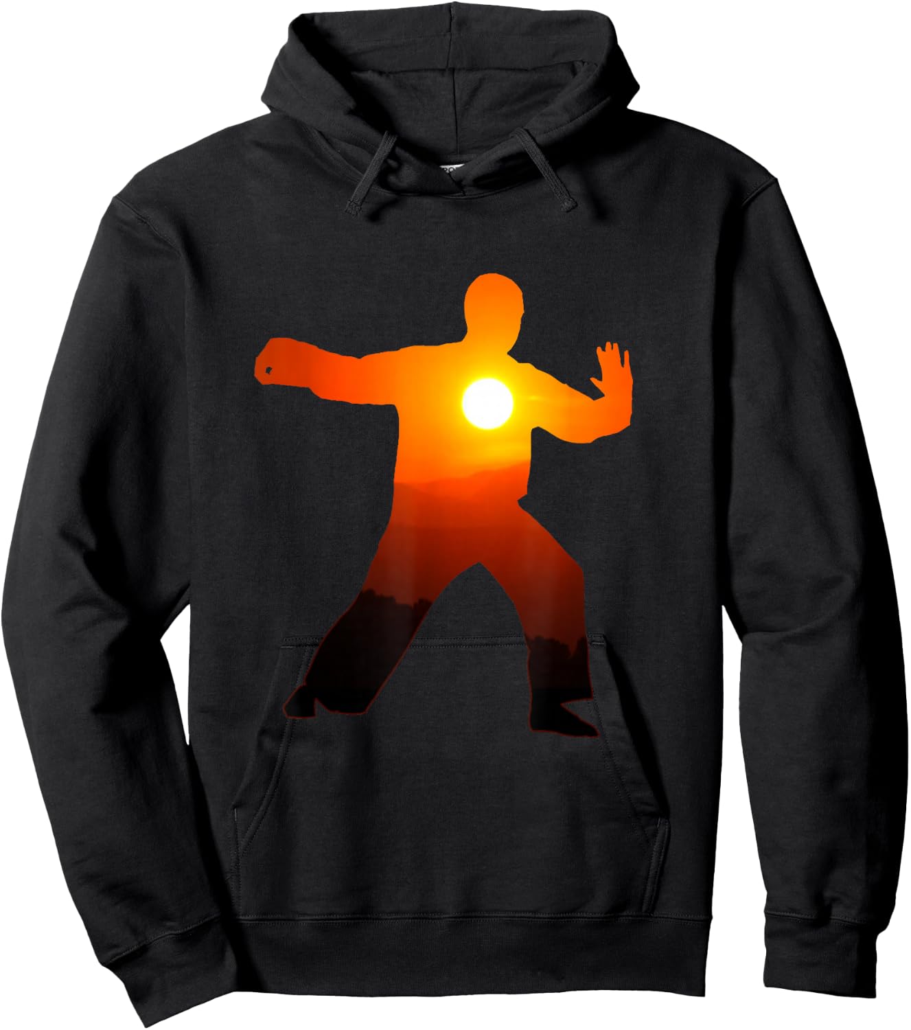 Tai Chi Sunset Exercise Shirt Chi Gung Qigong Hoodie - Hoodie | Black