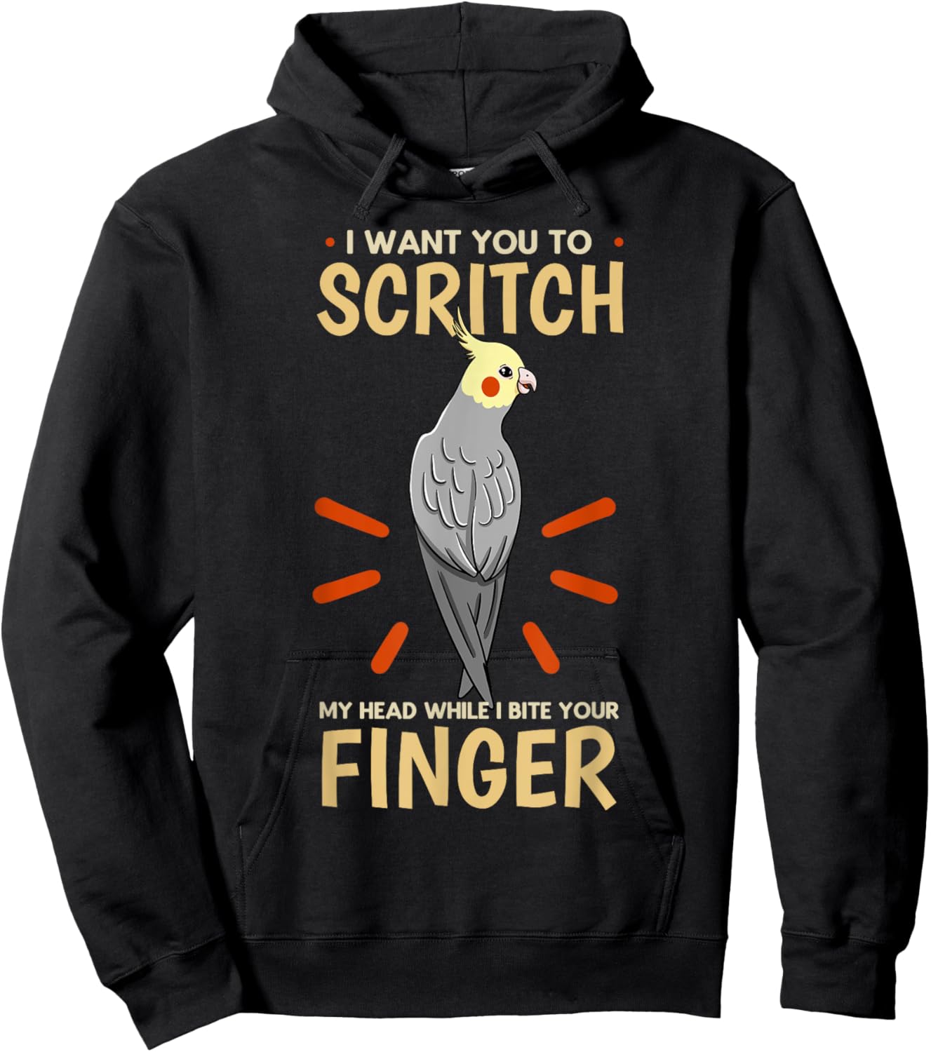 Cockatiel Cockatoo Lutino Quarrion Weiro Bird Parrot Tiel Hoodie - Hoodie | Black