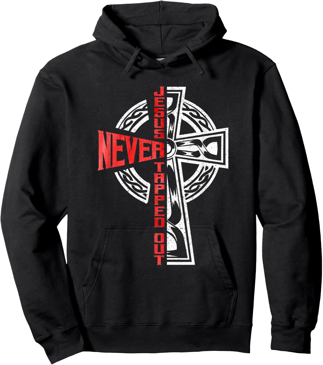 Jesus Never Tapped Out Christian Faith Wrestling Hoodie - Hoodie | Black