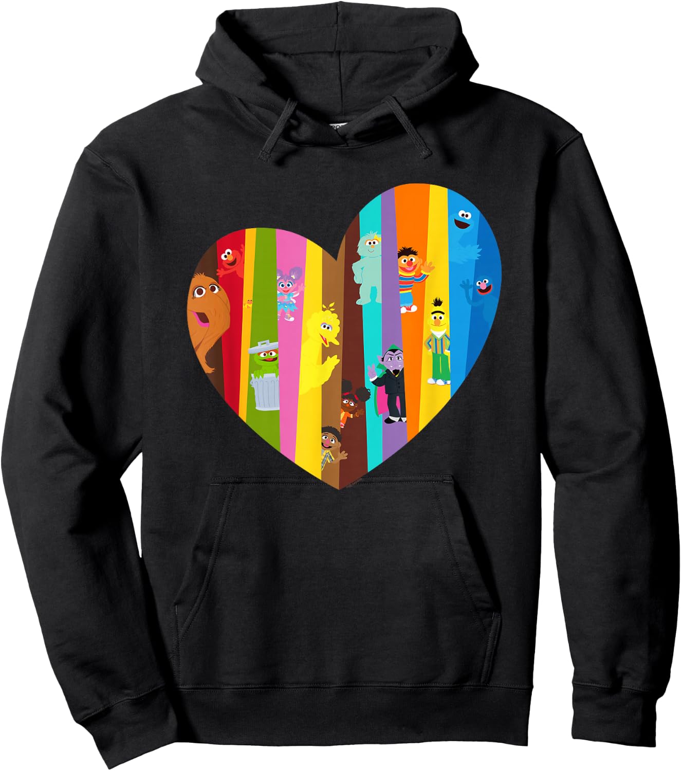 Sesame Street Heart of Many Colours with Gabrielle and Tamir Hoodie - Hoodie | Black
