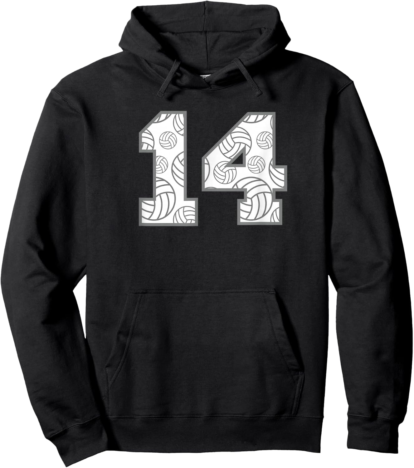 Volleyball #14 Player Number 14 Hoodie - Hoodie | Black