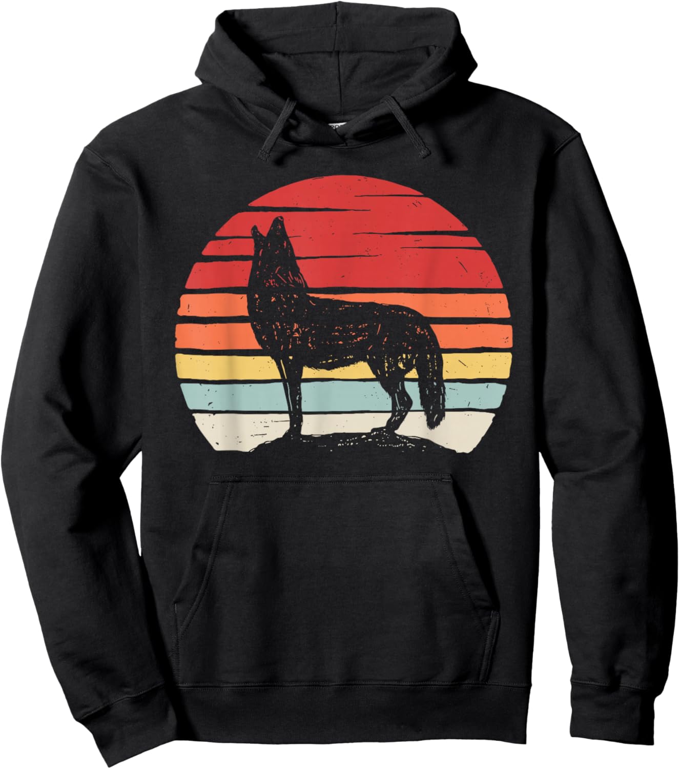 Catch Some Rays Vintage Retro Coyote - Black, Small, , Short Sleeve, Classic Fit Hoodie - Hoodie | Black