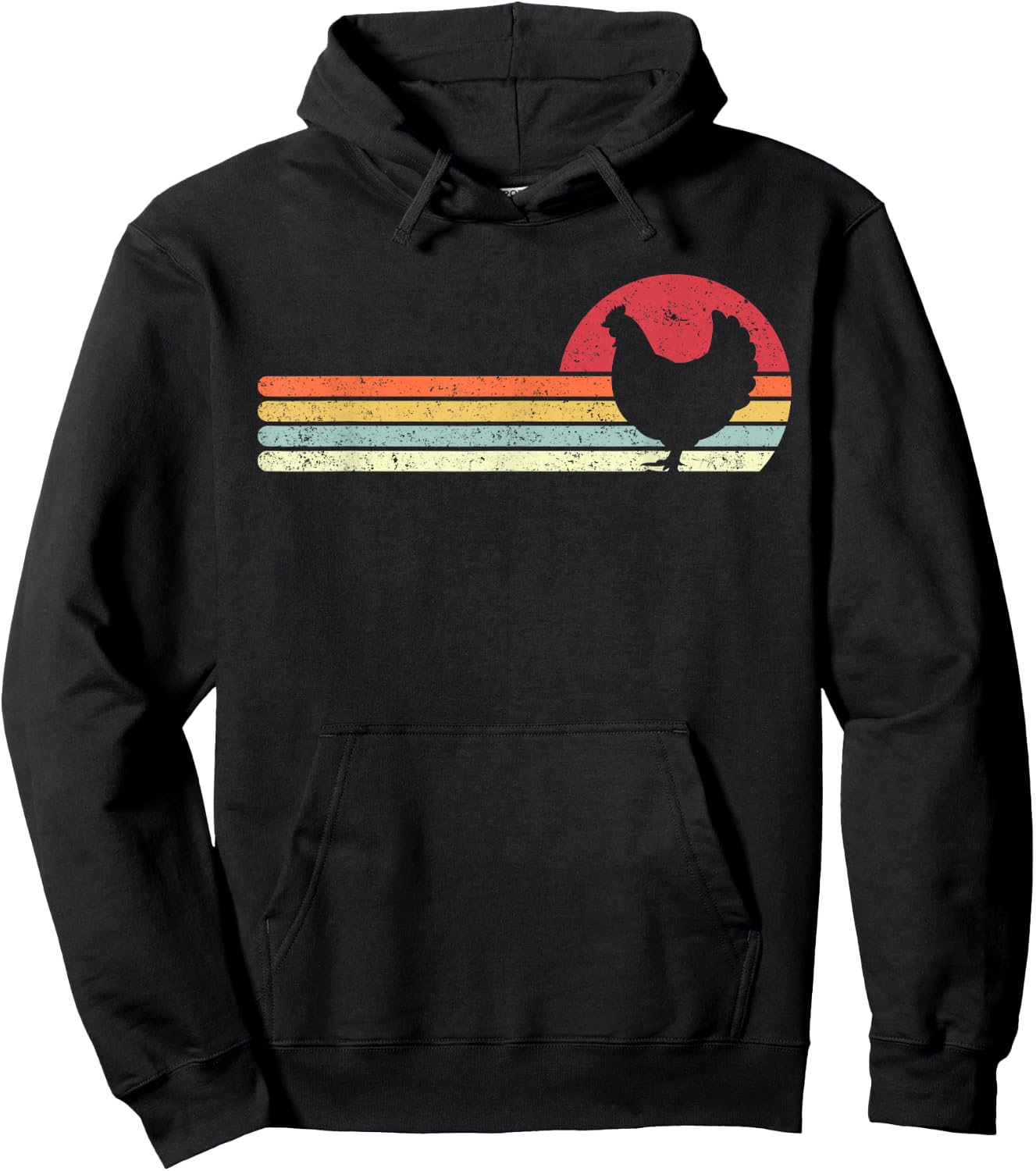 Chicken Shirt. Retro Style Hoodie - Hoodie | Black