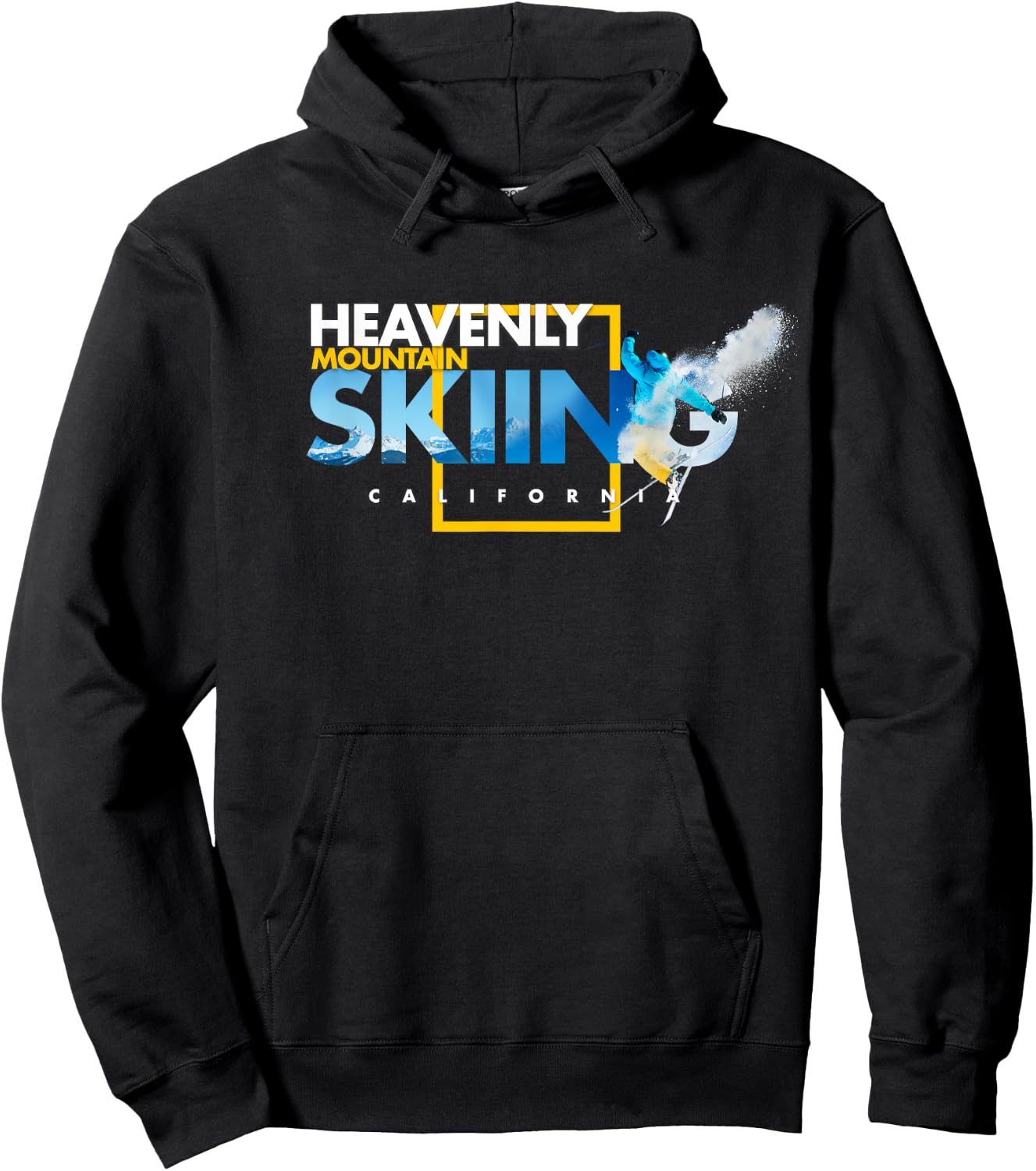 Heavenly Mountain California Ski Hoodie - Hoodie | Black