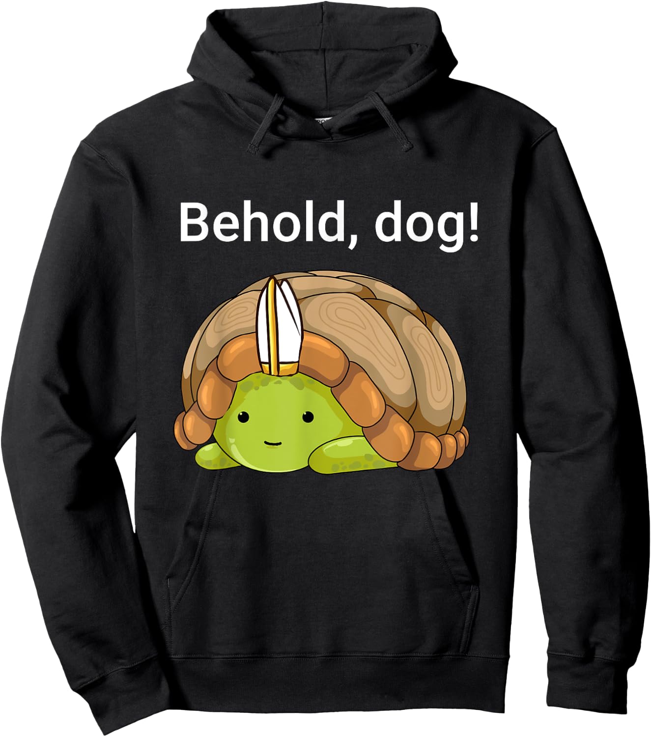 Behold Dog Funny Turtle Wearing A Priest Hat Women Girls Kids Hoodie - Hoodie | Black