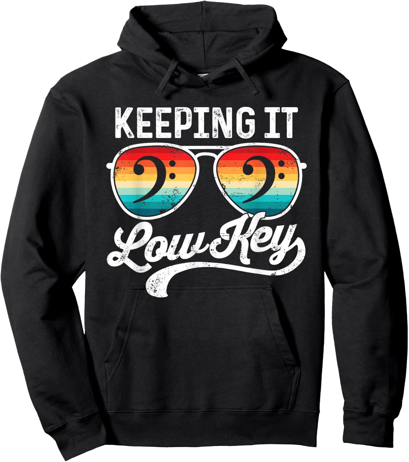 Bass Clef Keeping It Low Key Music Pun Low Brass Bass Singer Hoodie - Hoodie | Black