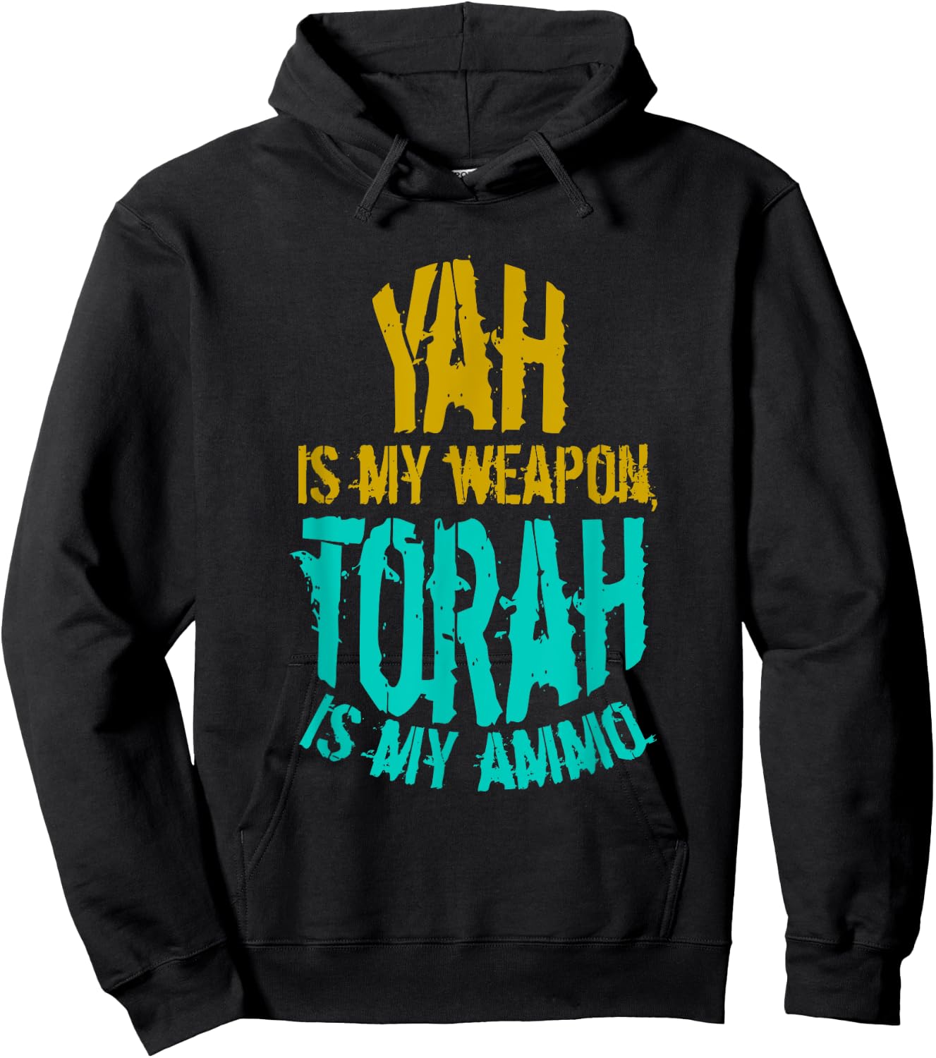 Hebrew Israelite Clothing Yah is My Weapon Judah Torah Hoodie - Hoodie | Black