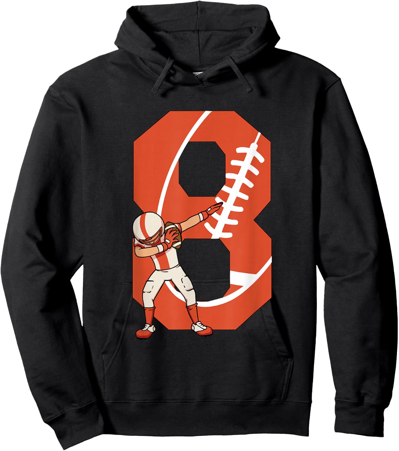 8 Years Old Boy Football Player 8th Football Birthday Boys Hoodie - Hoodie | Black