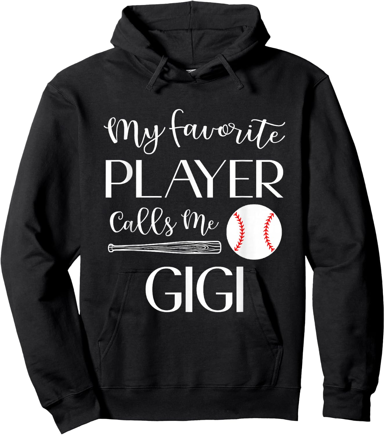 Baseball My Favorite Player Calls Me Gigi Grandma Hoodie - Hoodie | Black