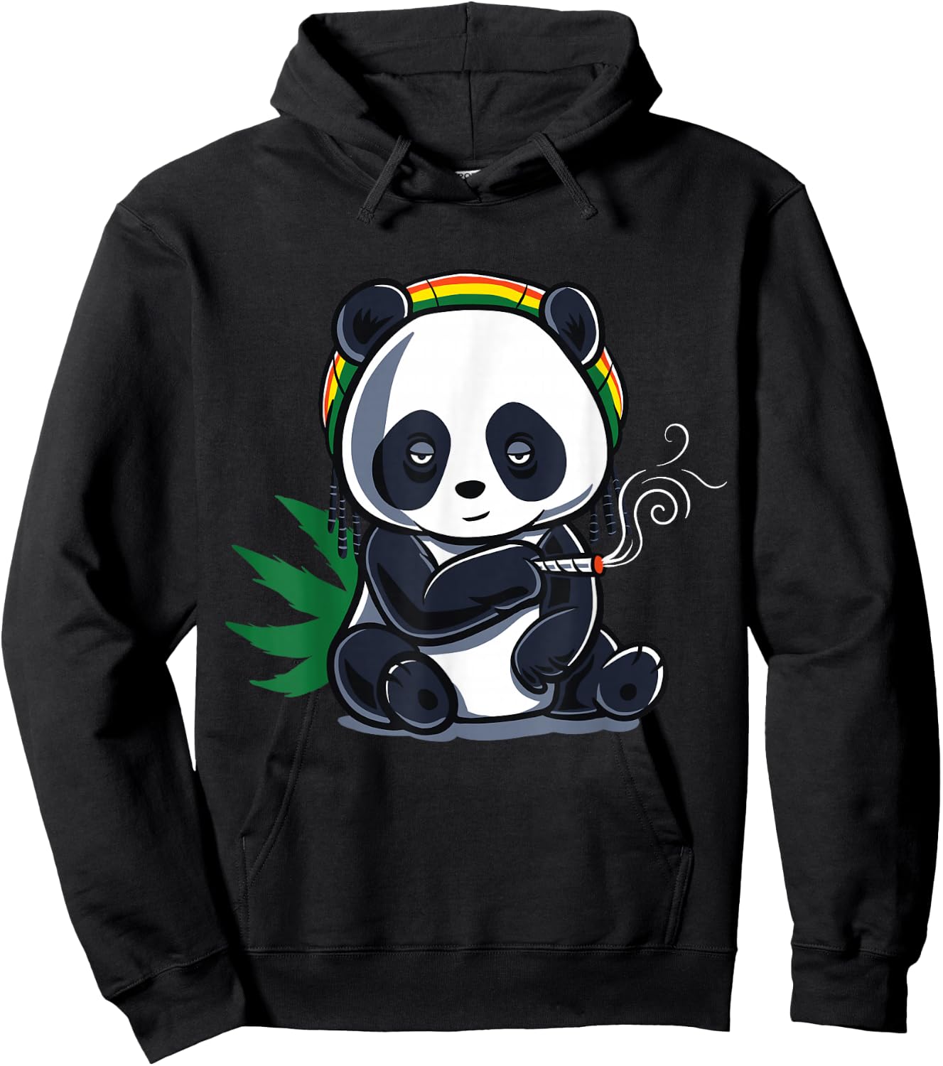Weed Smoking Panda Marijuana Cannabis Stoner Gift Hoodie - Hoodie | Black