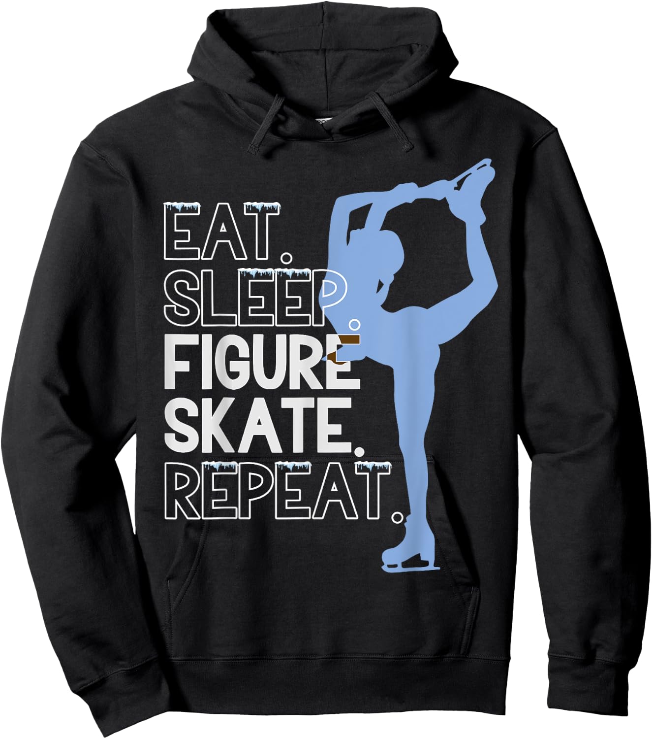 Figure Skate Eat. Sleep. Figure skate. Repeat. Hoodie - Hoodie | Black