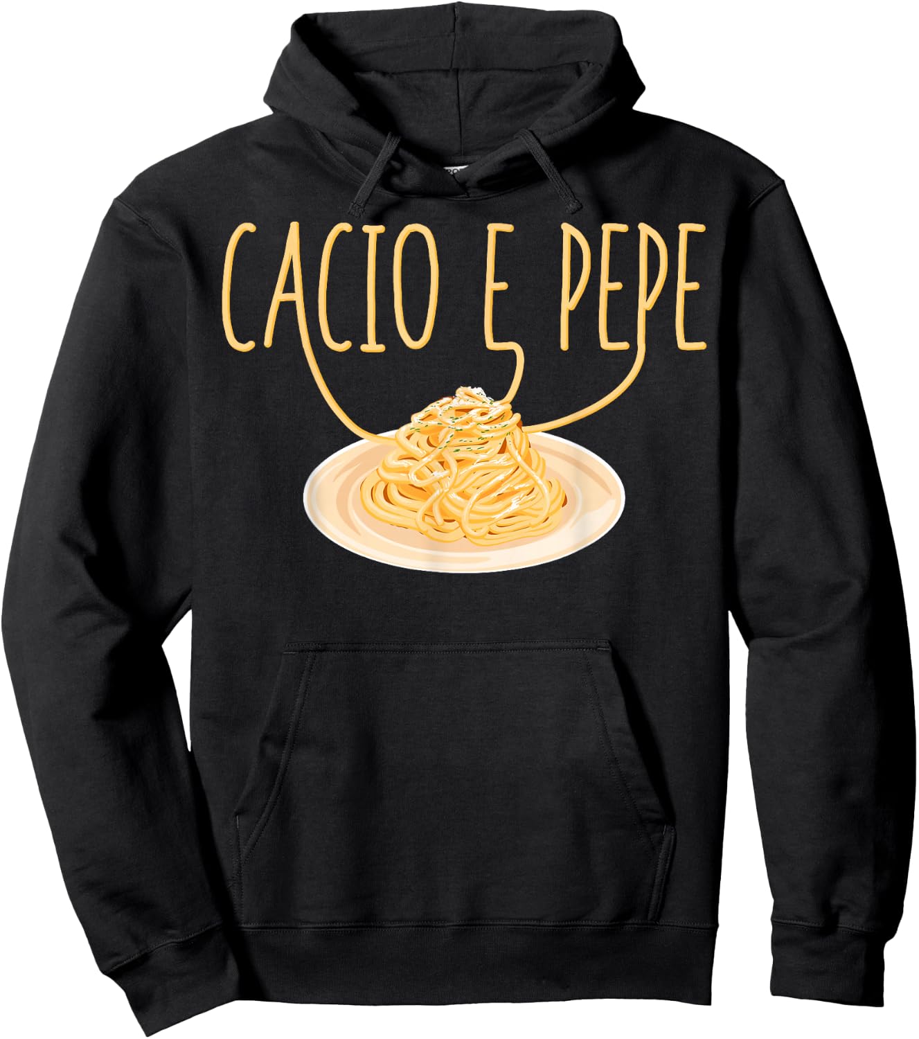 Cacio e Pepe Italian Food Cuisine Foodie Pasta Food Lover Hoodie - Hoodie | Black