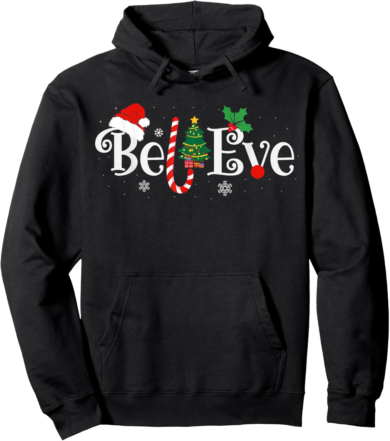 BEST BELIEVE CHRISTMAS PAJAMA SHIRT EVER Xmas Family Funny Hoodie - Hoodie | Black