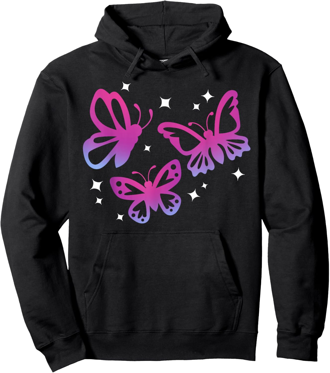 Beautiful Butterfly Graphics Hoodie - Hoodie | Black