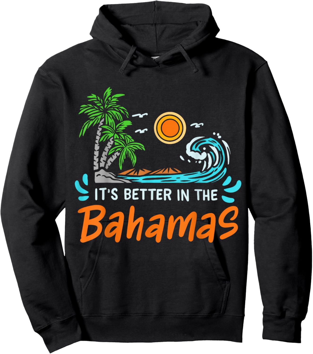 Bahamas Retro 80s Hoodie - Hoodie | Black
