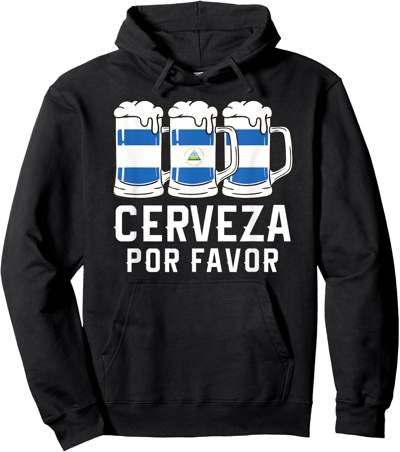 Nicaragua Cerveza Por Favor Beer Nicaraguan Central America Hoodie - Hoodie | Black