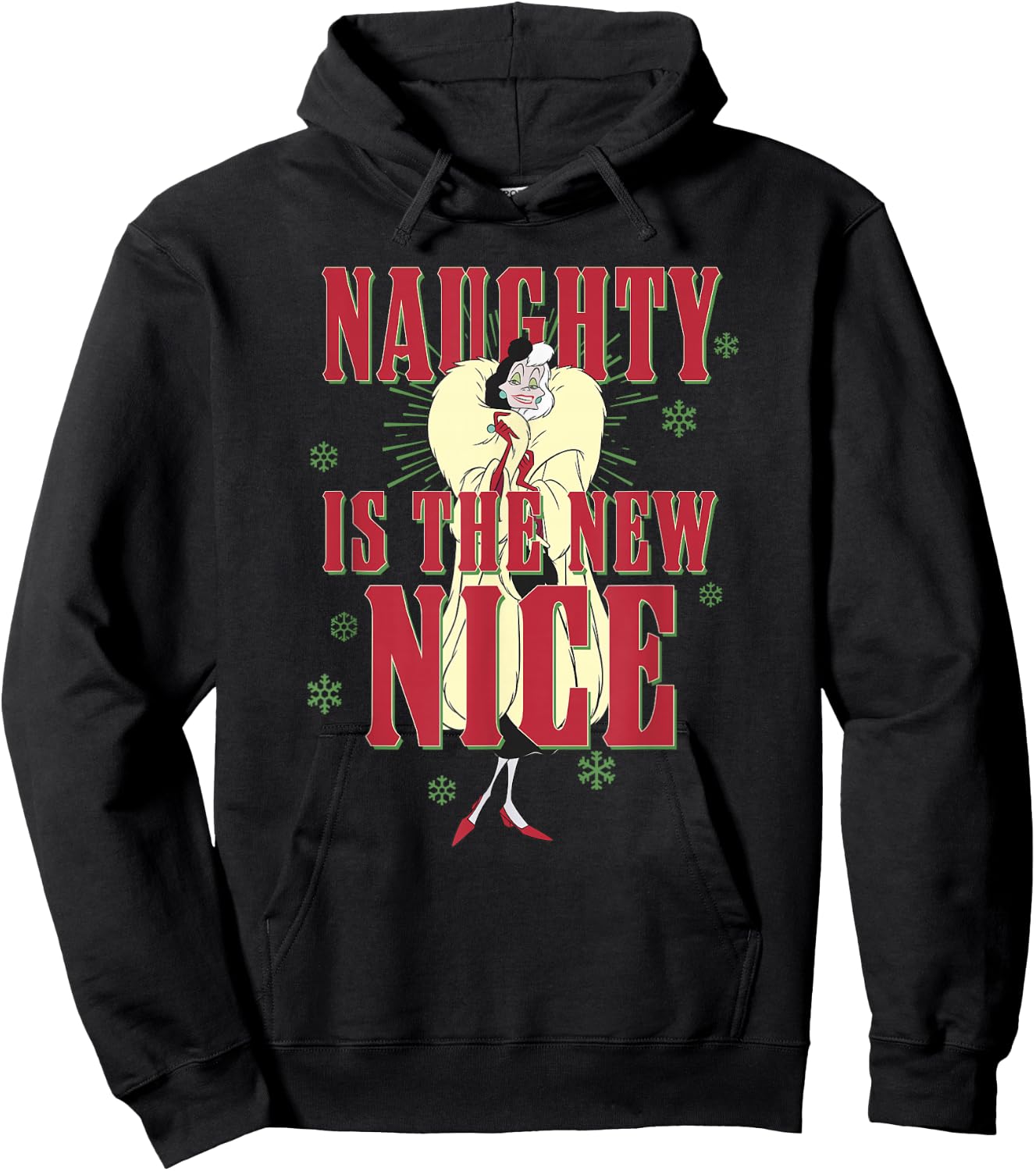 Disney Villains Christmas Cruella Naughty Is The New Nice Hoodie - Hoodie | Black
