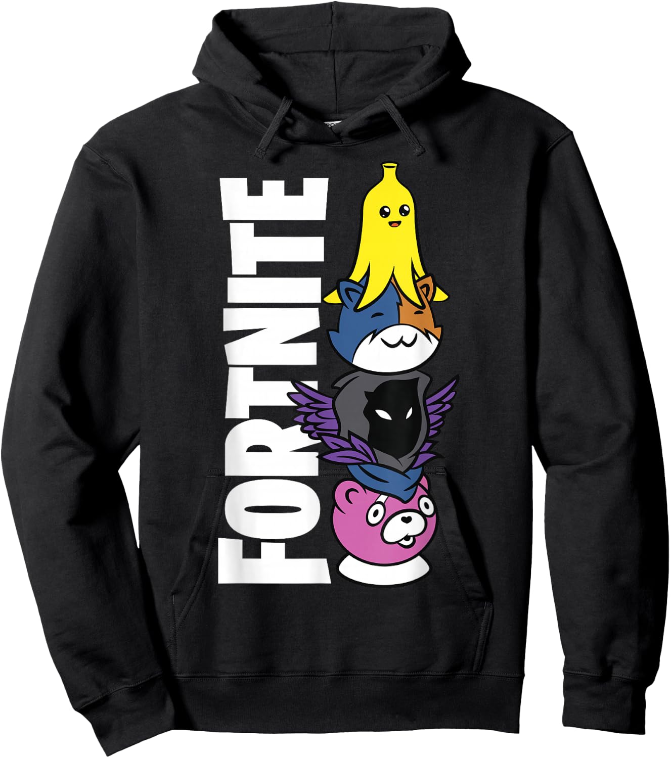 Fortnite Black Classic Fit - Adult Polyester & Cotton Short Sleeve Hoodie - Hoodie | Black