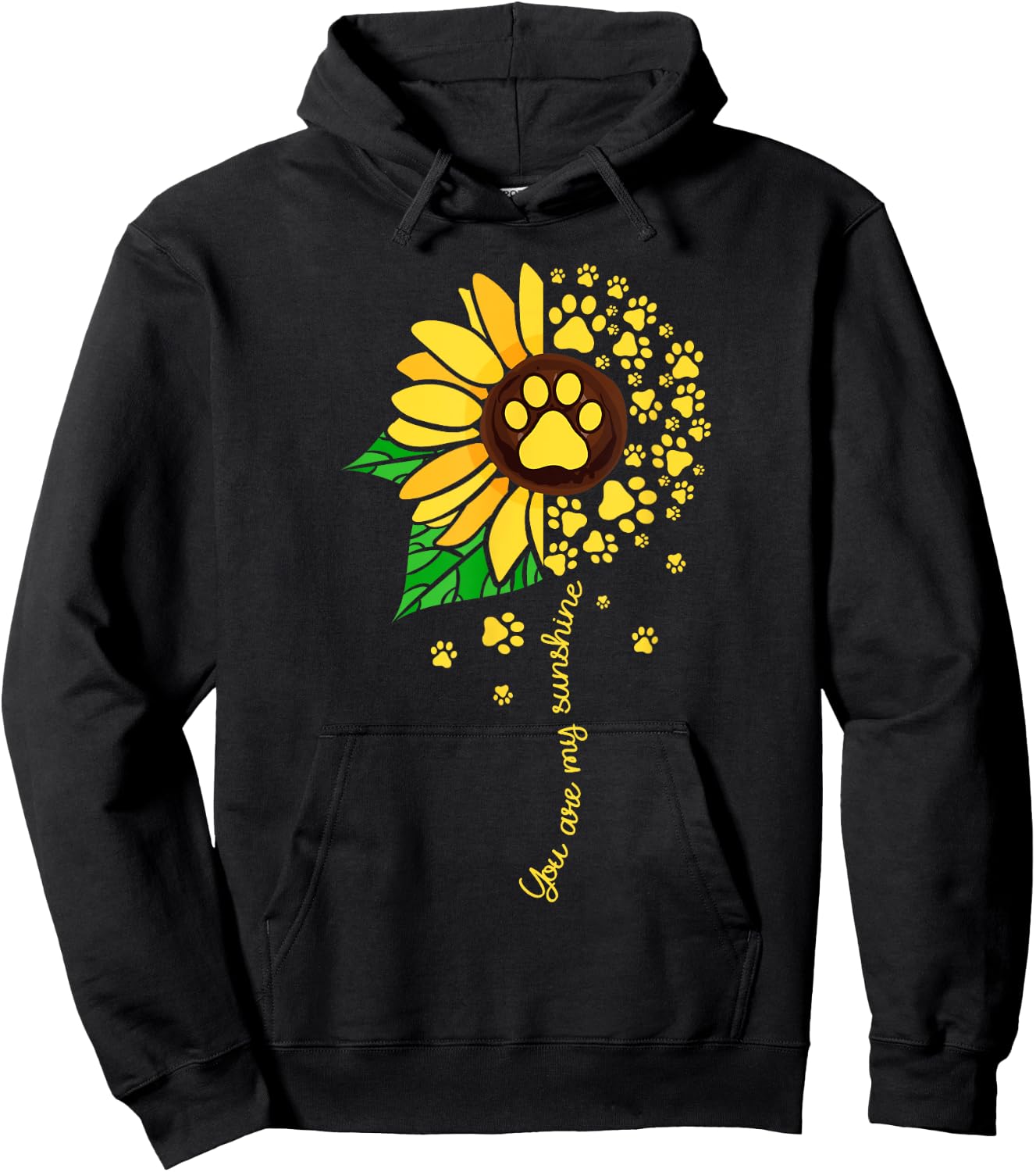 Sunflower dog doglover pets paw apparel men Hoodie - Hoodie | Black