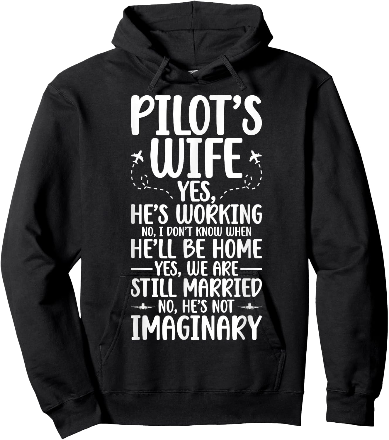 Pilot's Wife Funny Airplane Pilot Wife of A Pilot Wife Hoodie - Hoodie | Black
