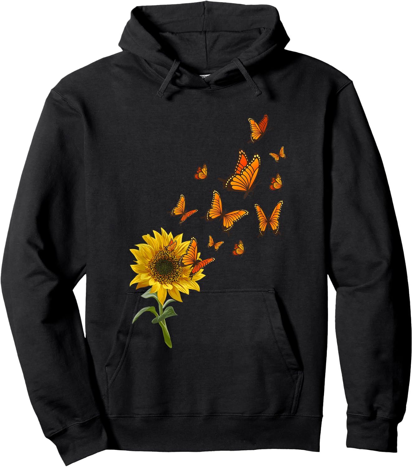Sunflower Butterfly Dreams Monarch Butterfly Nature Lovers Hoodie - Hoodie | Black