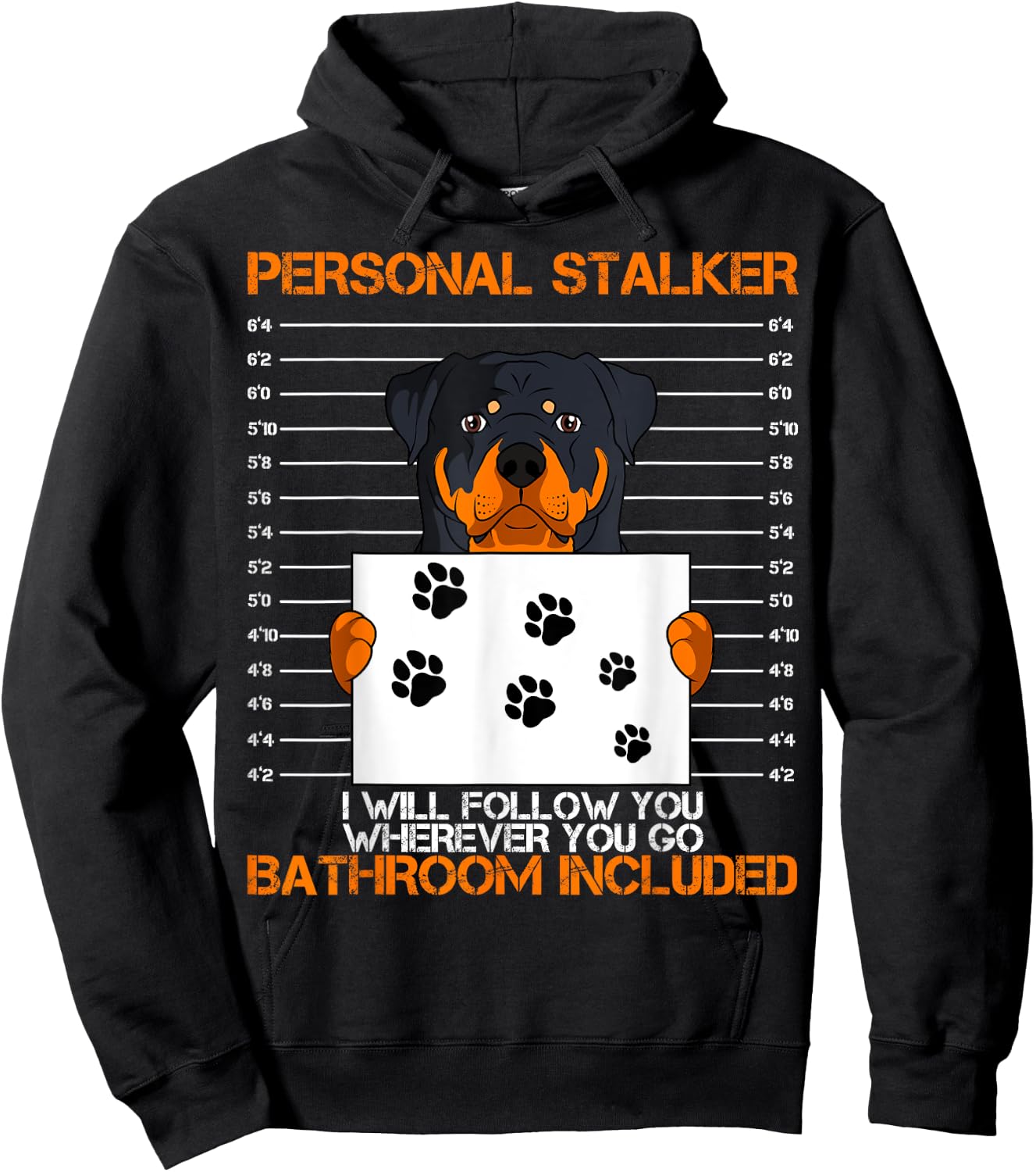 Rottweiler Personal Stalker Dog Owner Breeders Fur Parent Men Women Kids Hoodie - Hoodie | Black
