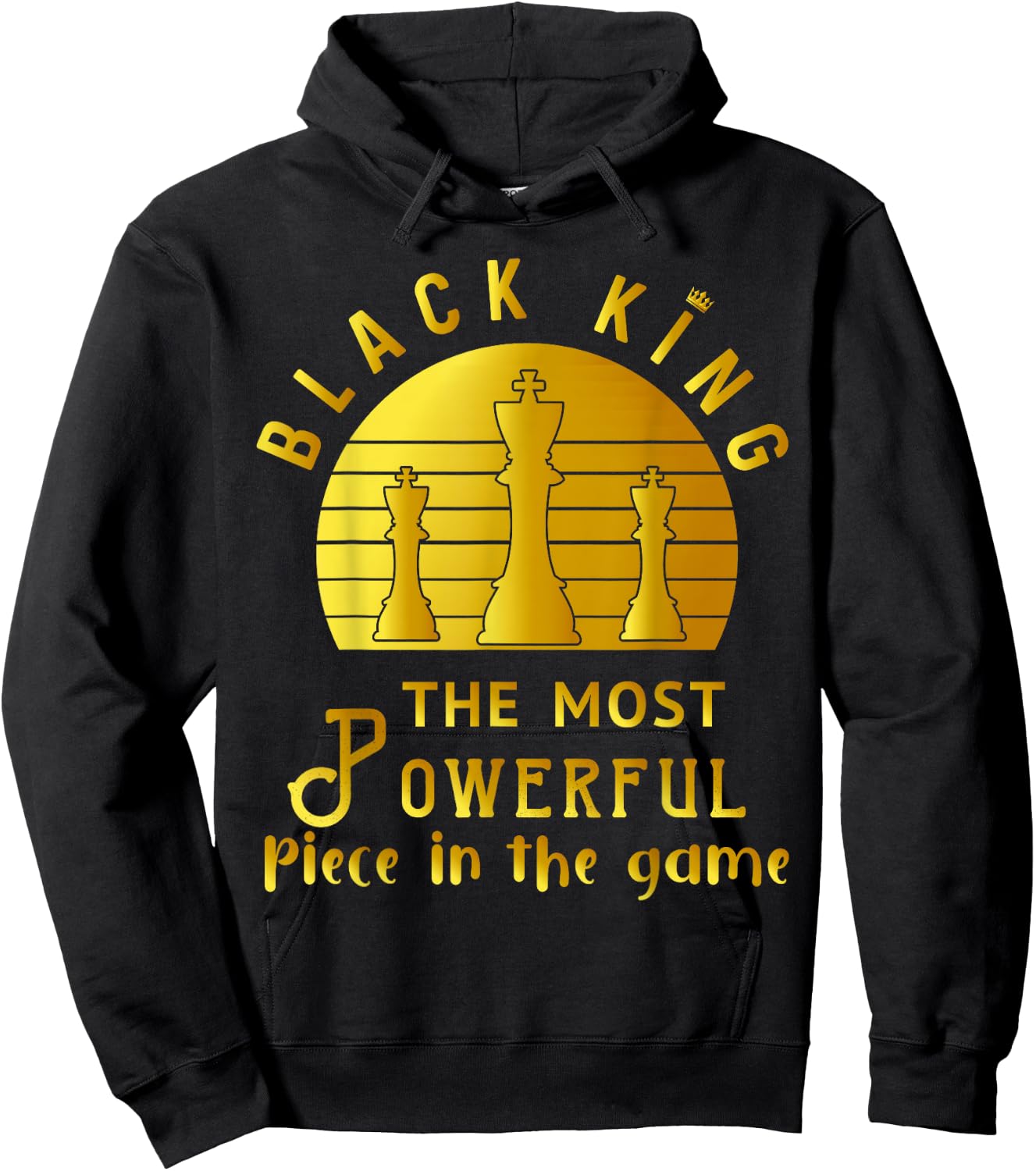 Black King The Most Powerful Piece in The Game Men Boy Hoodie - Hoodie | Black
