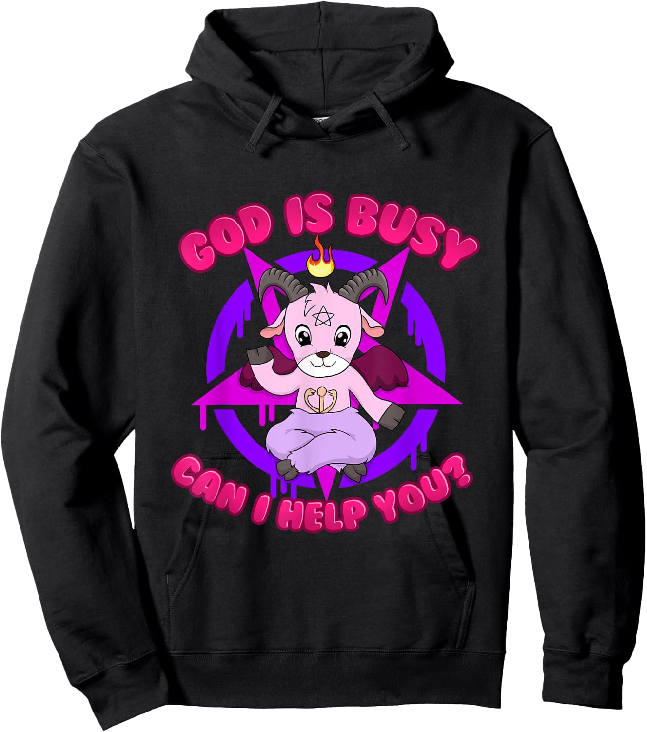 God is Busy Can I Help You? Hoodie - Hoodie | Black