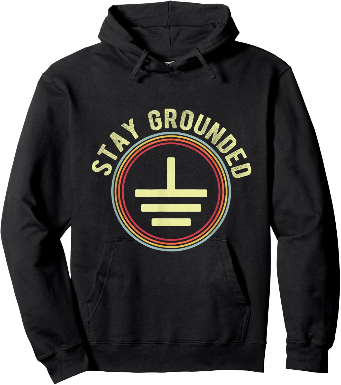 Stay Grounded Vintage Electrician Hoodie - Hoodie | Black