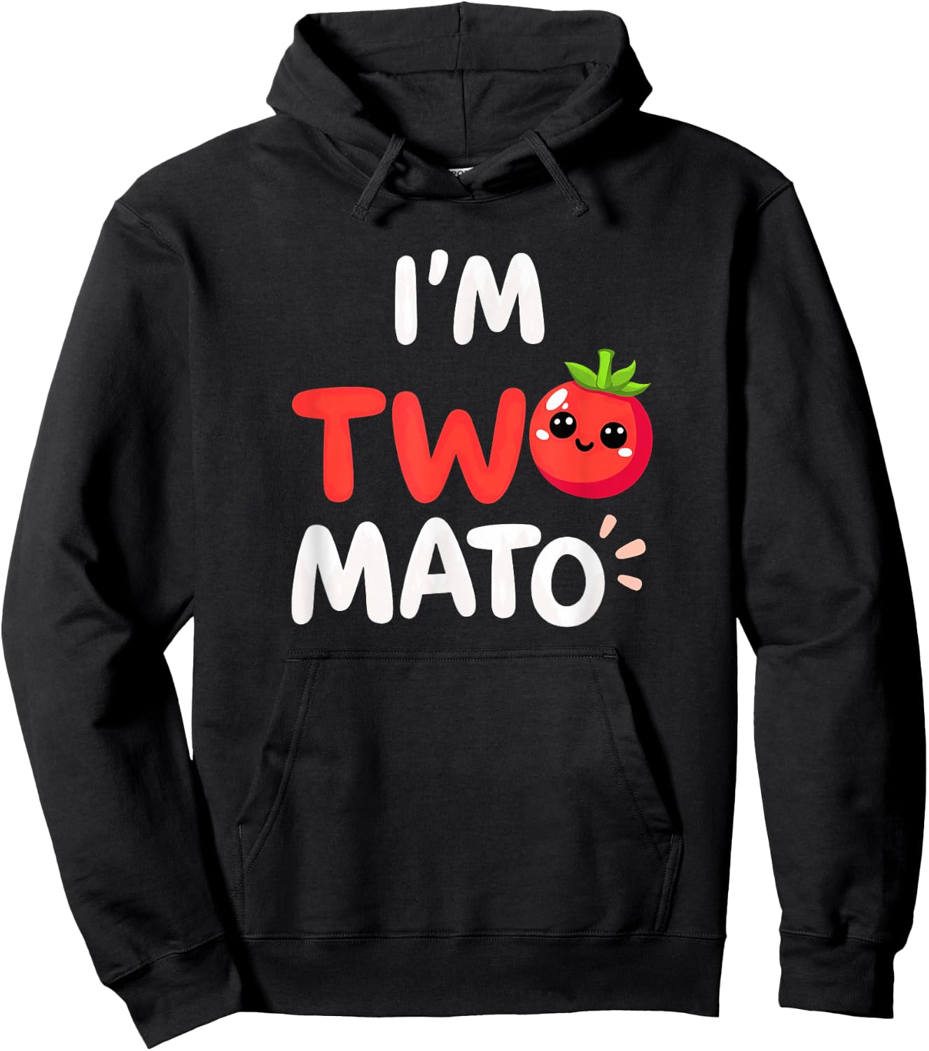 Farmer Gardener I'm Two-mato 2nd Birthday Tomatoes Hoodie - Hoodie | Black