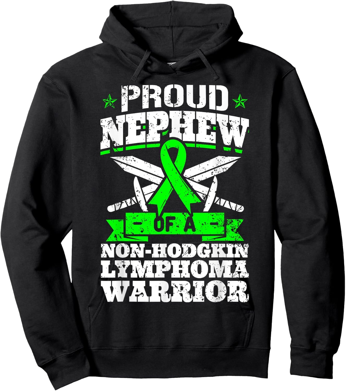 Proud Nephew Of A Non-Hodgkin Lymphoma Warrior Awareness Hoodie - Hoodie | Black