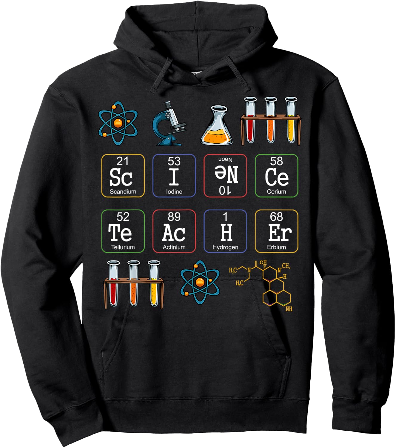 Science Teacher Periodic Table Biology Chemistry Physics Women Kids Hoodie - Hoodie | Black