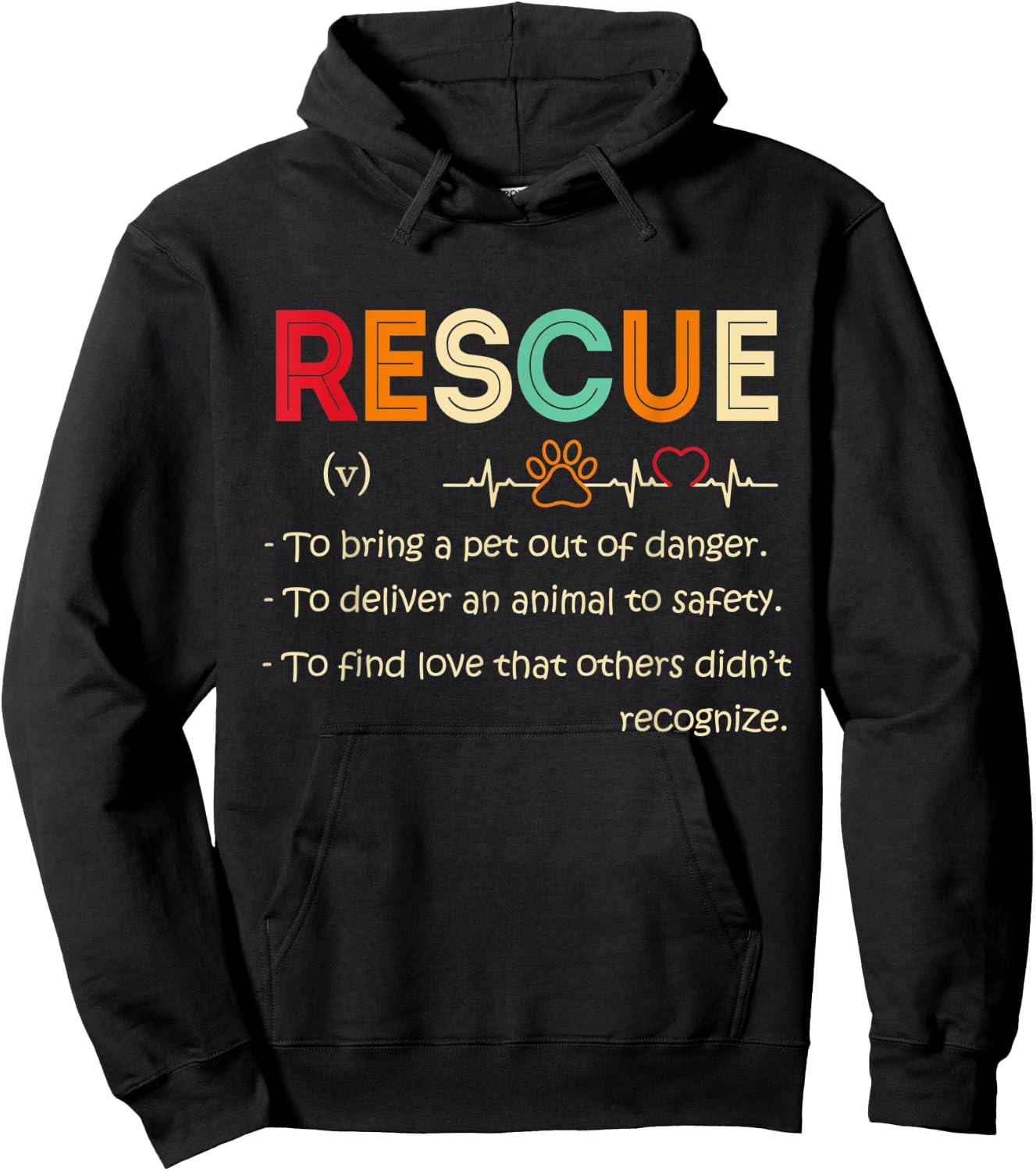 Definition Rescue Animal Women Men Hoodie - Hoodie | Black