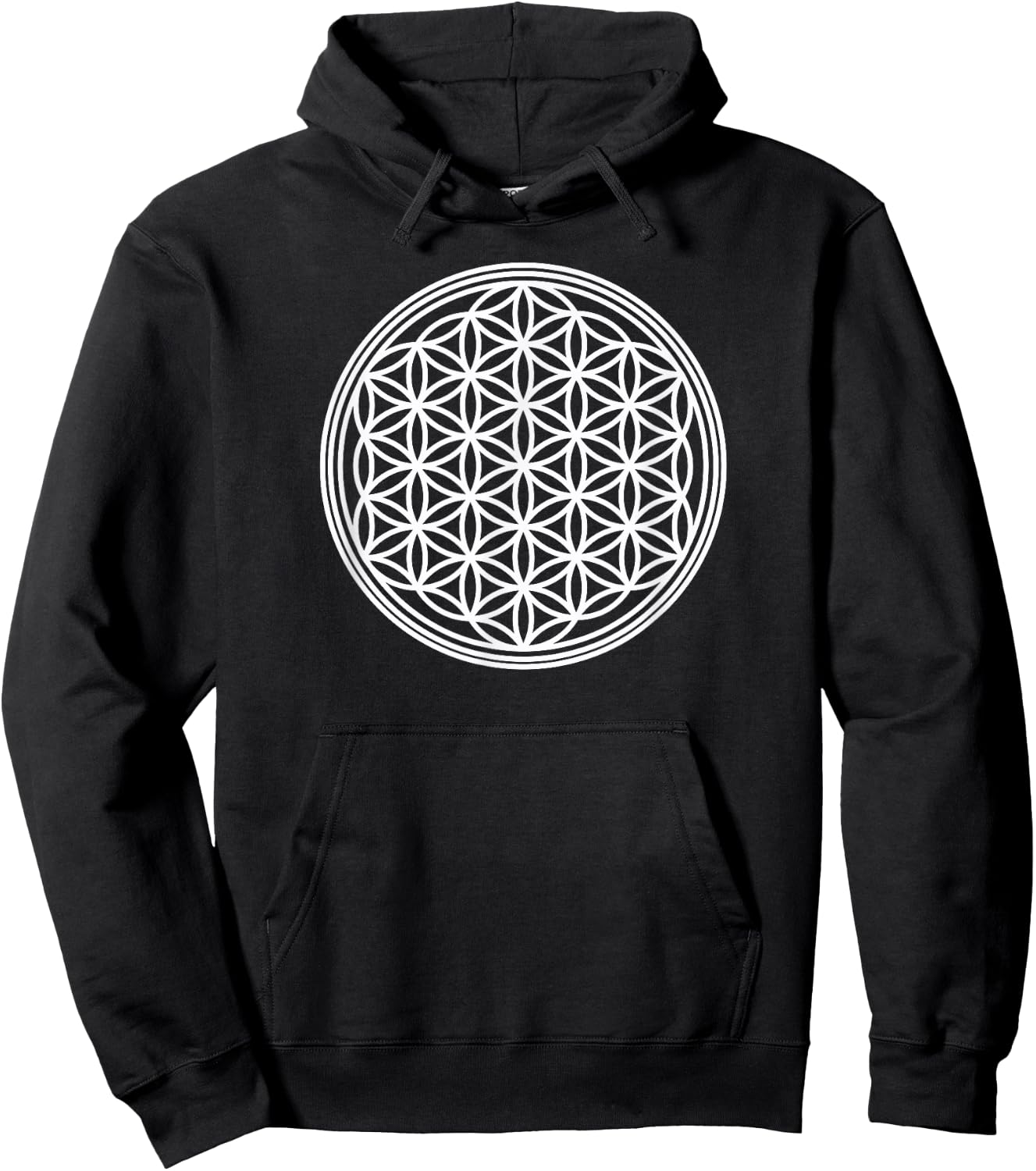 Flower of Life Sacred Geometry Symbol Yoga Meditation Hoodie - Hoodie | Black