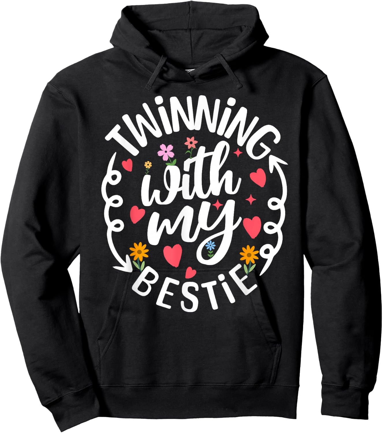 Twinning With My Bestie Spirit Week Twin Day Best Friend Hoodie - Hoodie | Black