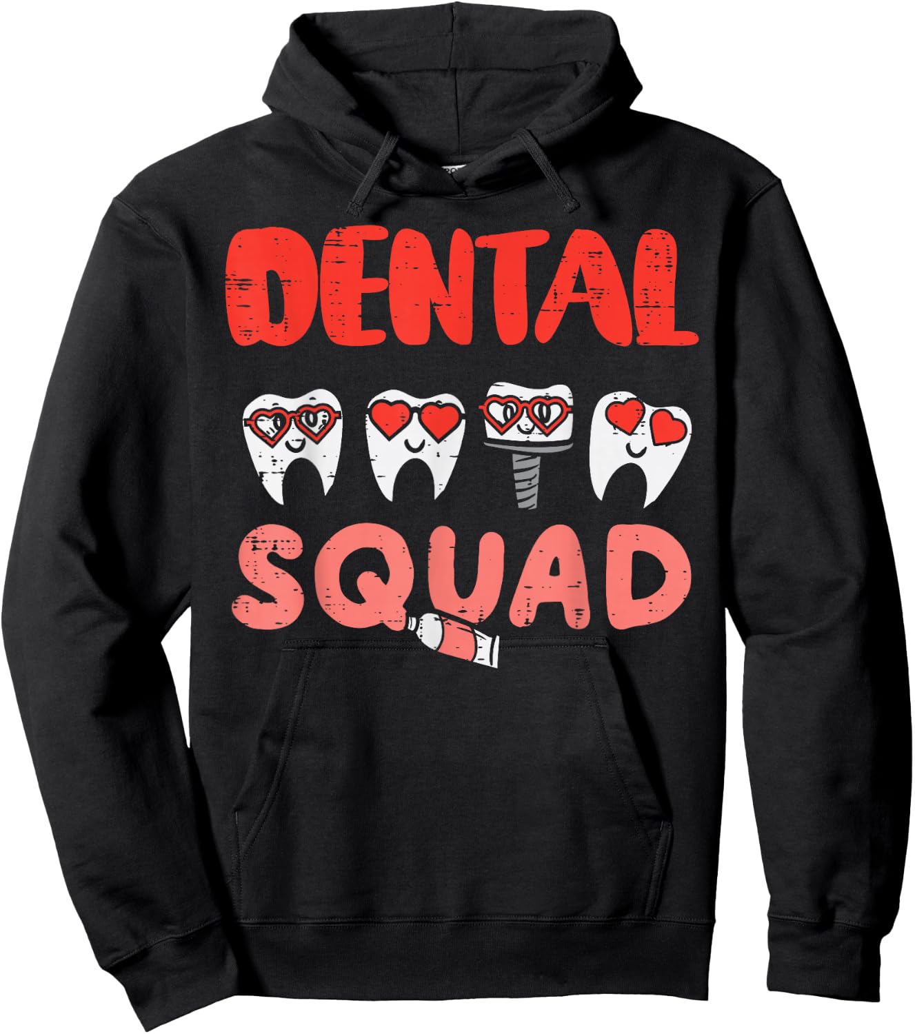 Dental Squad Teeth Dentist Valentines Day Dental Assistant Hoodie - Hoodie | Black