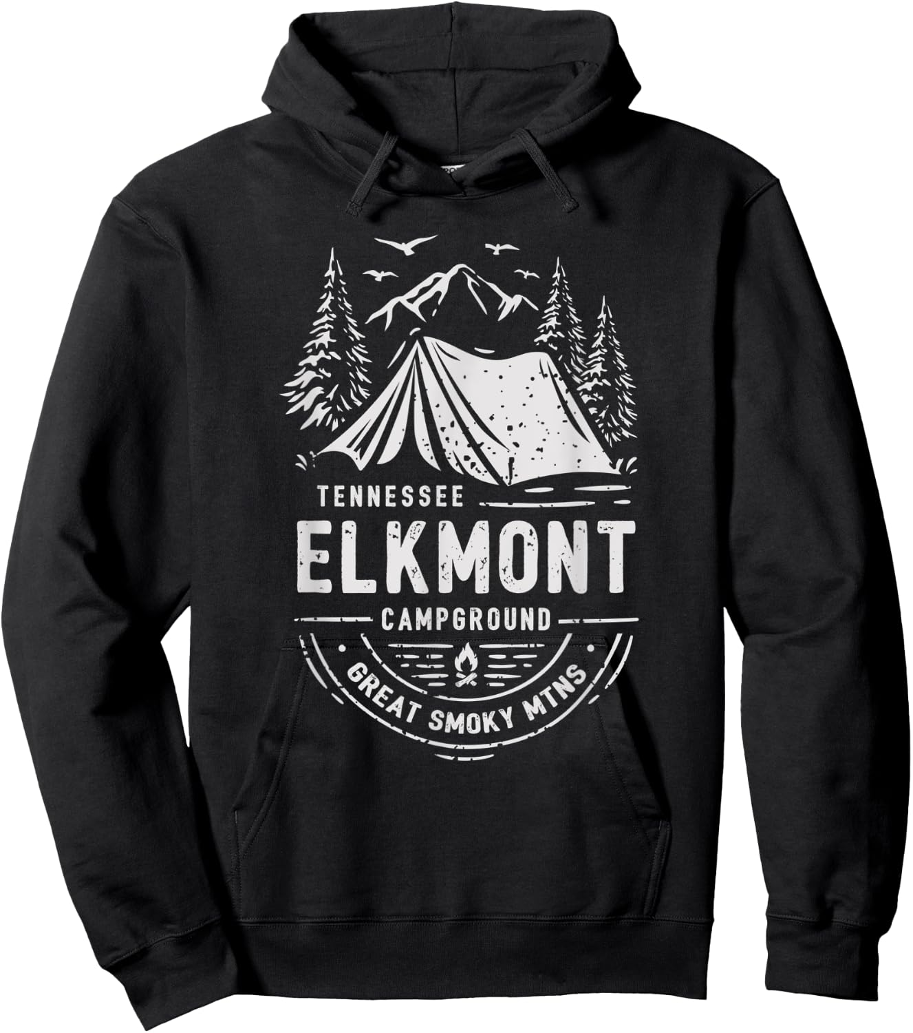 Elkmont Campground Great Smoky Mountains Tennessee Hoodie - Hoodie | Black