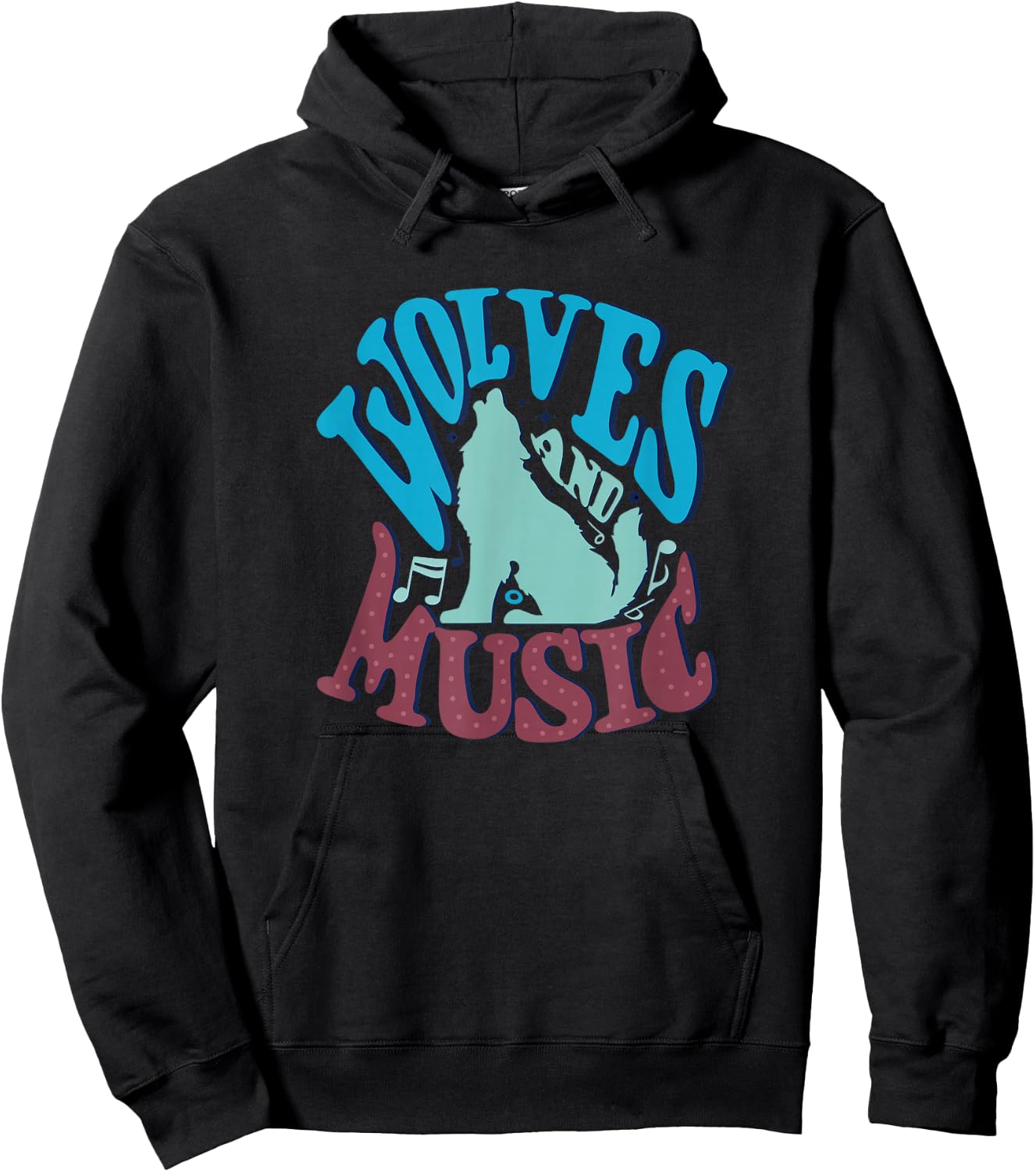 Wolves and Music Musician Piano Wolf Hoodie - Hoodie | Black