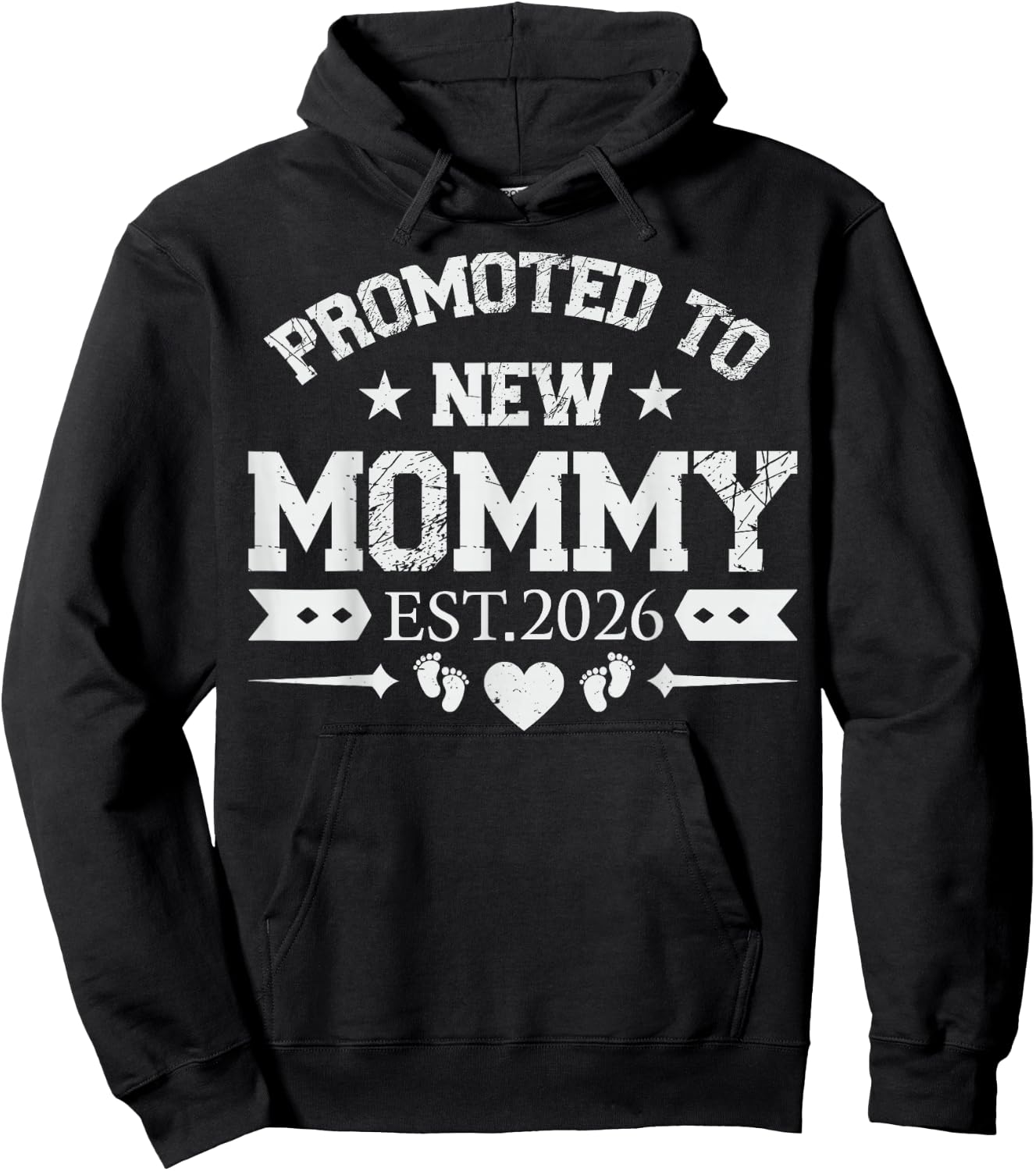 Promoted to Mommy 2026 Mom Soon to Be Mommy Est 2026 Hoodie - Hoodie | Black