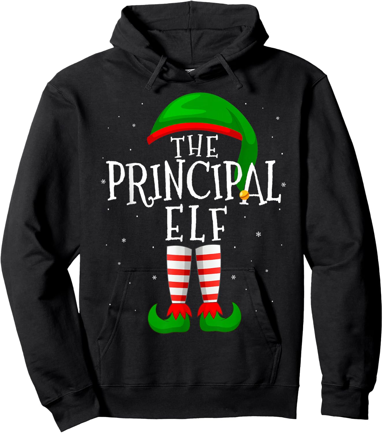 The Principal Elf Funny Matching Family Group Christmas Hoodie - Hoodie | Black