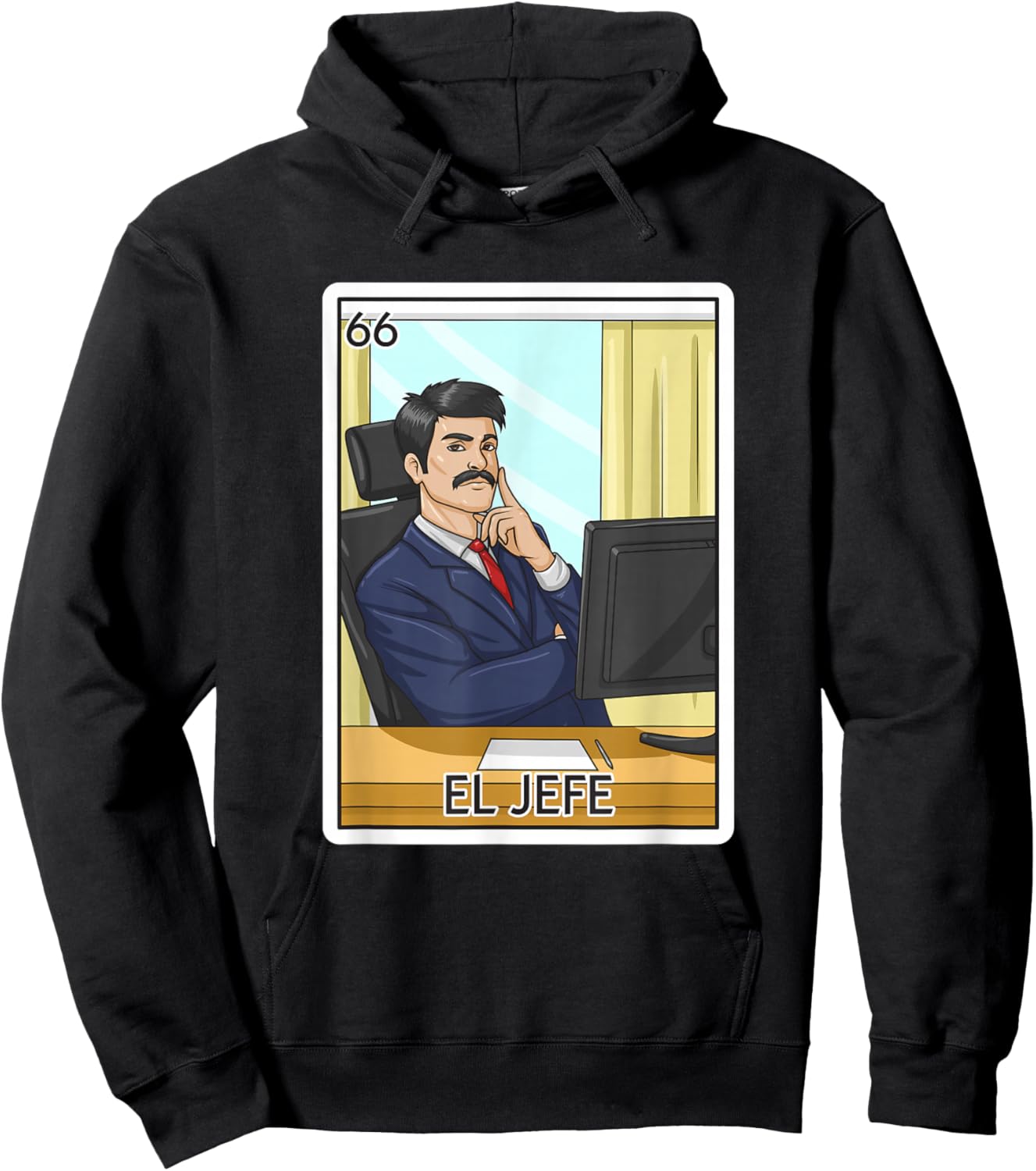 El Jefe Gift The Boss Card Mexican Lottery The Chief Card Hoodie - Hoodie | Black